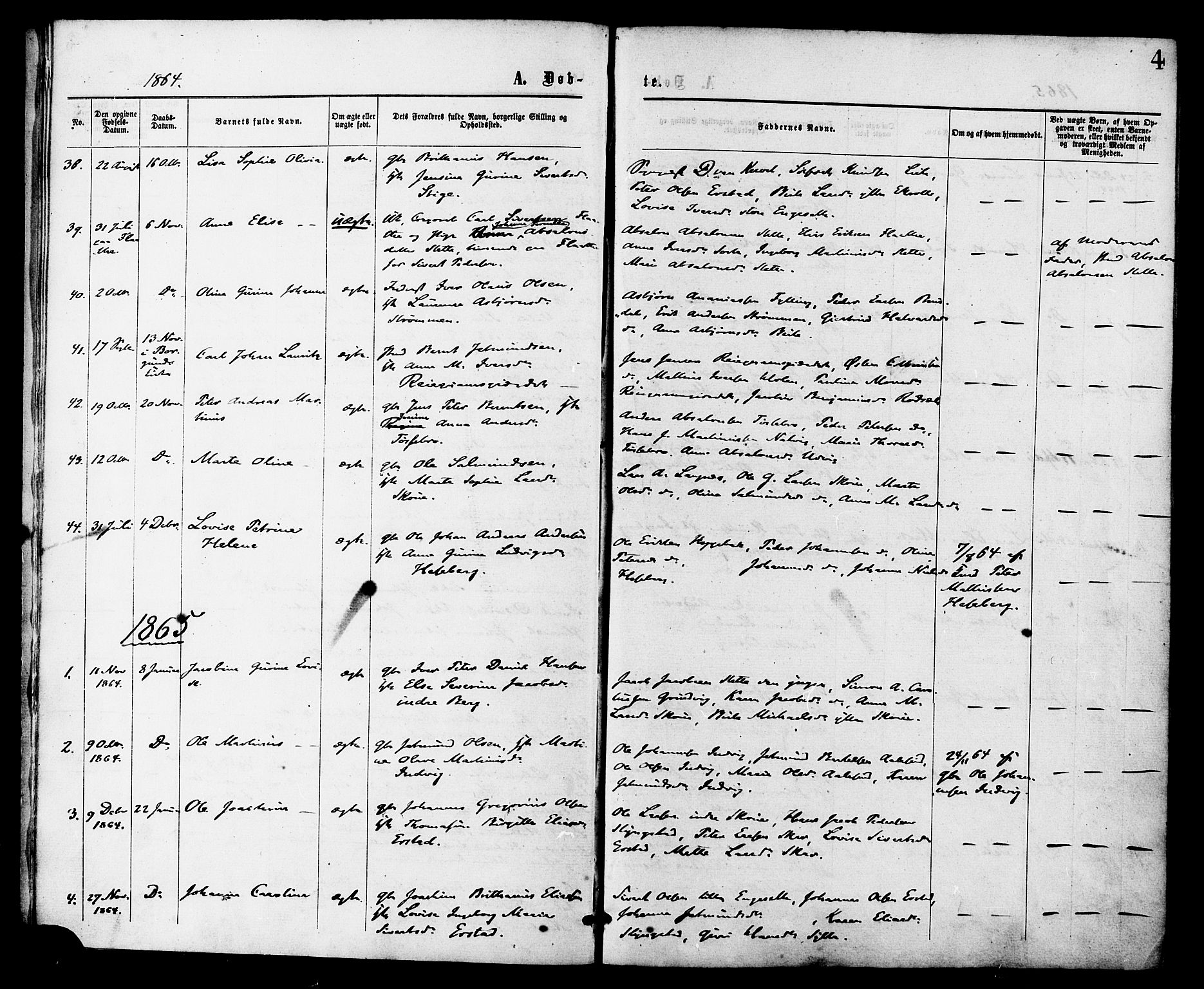 Ministerialprotokoller, klokkerbøker og fødselsregistre - Møre og Romsdal, AV/SAT-A-1454/524/L0355: Parish register (official) no. 524A07, 1864-1879, p. 4