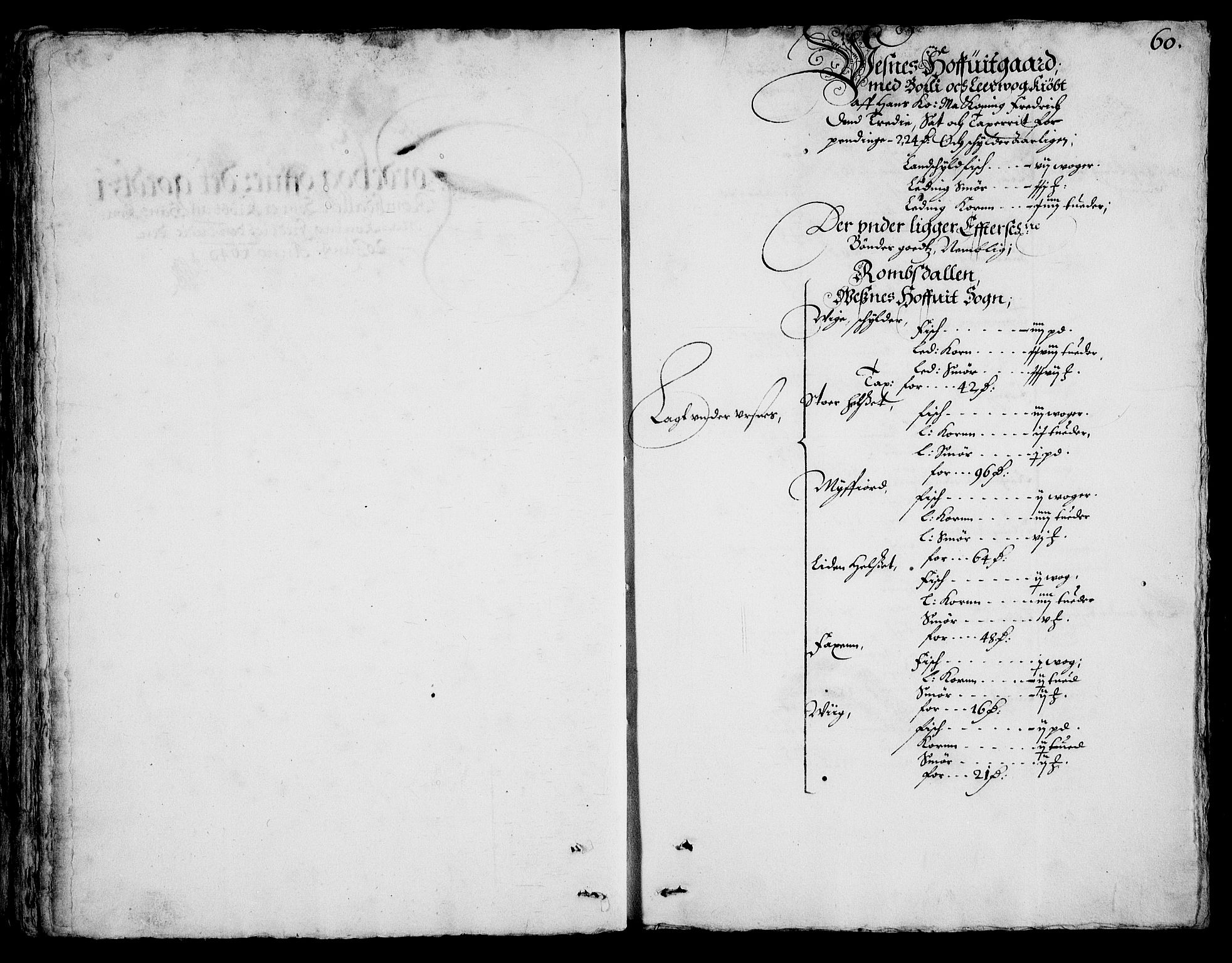 Rentekammeret inntil 1814, Realistisk ordnet avdeling, AV/RA-EA-4070/On/L0001/0002: Statens gods / [Jj 2]: Jordebok og forklaring over atkomstene til Hannibal Sehesteds gods, 1651, p. 1059b-1060a