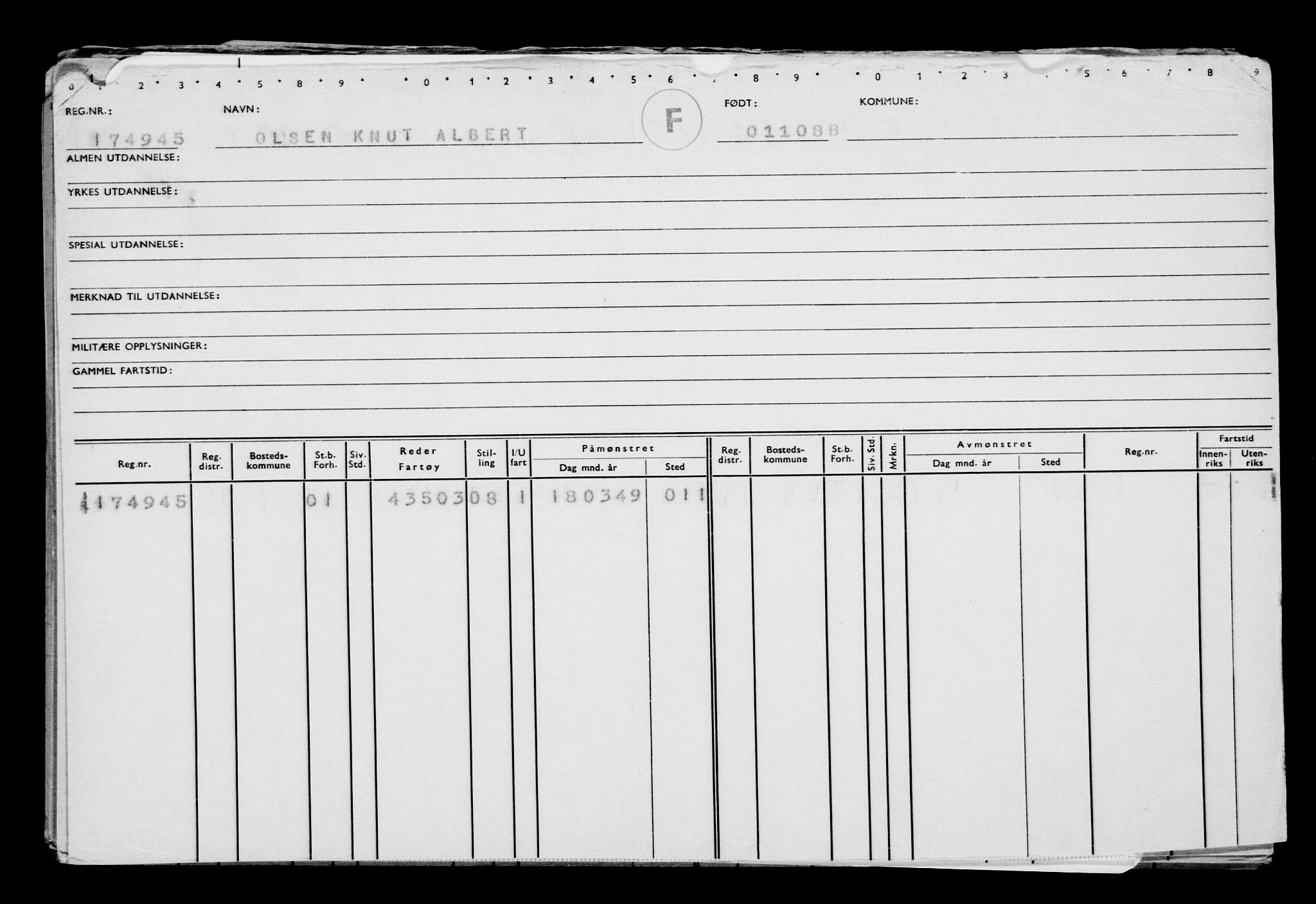 Direktoratet for sjømenn, RA/S-3545/G/Gb/L0005: Hovedkort, 1888, p. 444