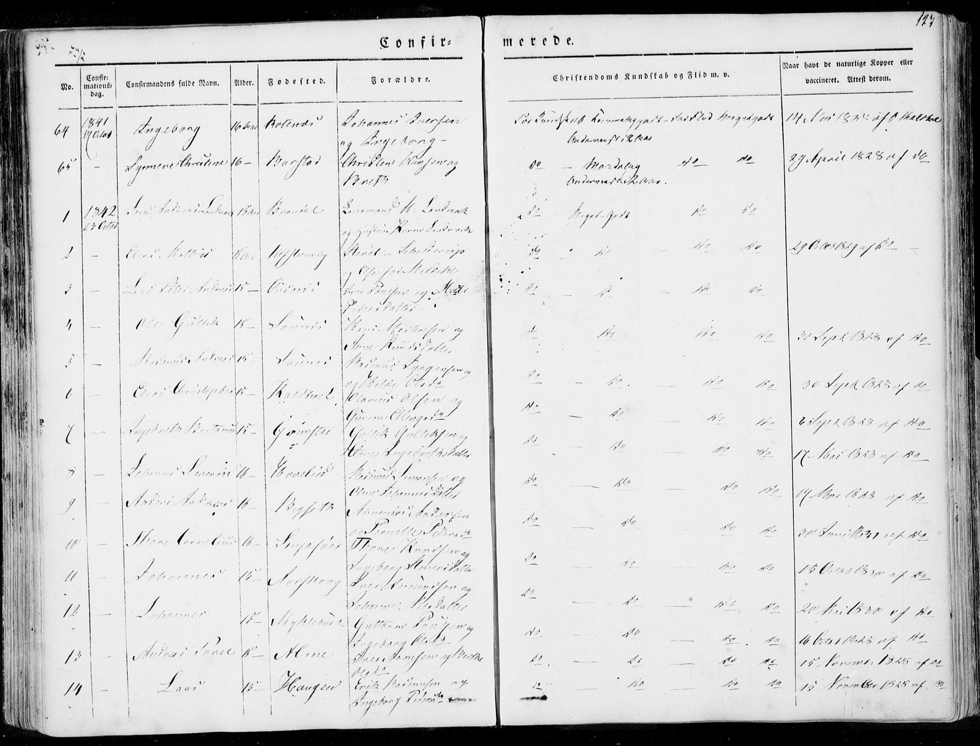 Ministerialprotokoller, klokkerbøker og fødselsregistre - Møre og Romsdal, AV/SAT-A-1454/509/L0104: Parish register (official) no. 509A02, 1833-1847, p. 127