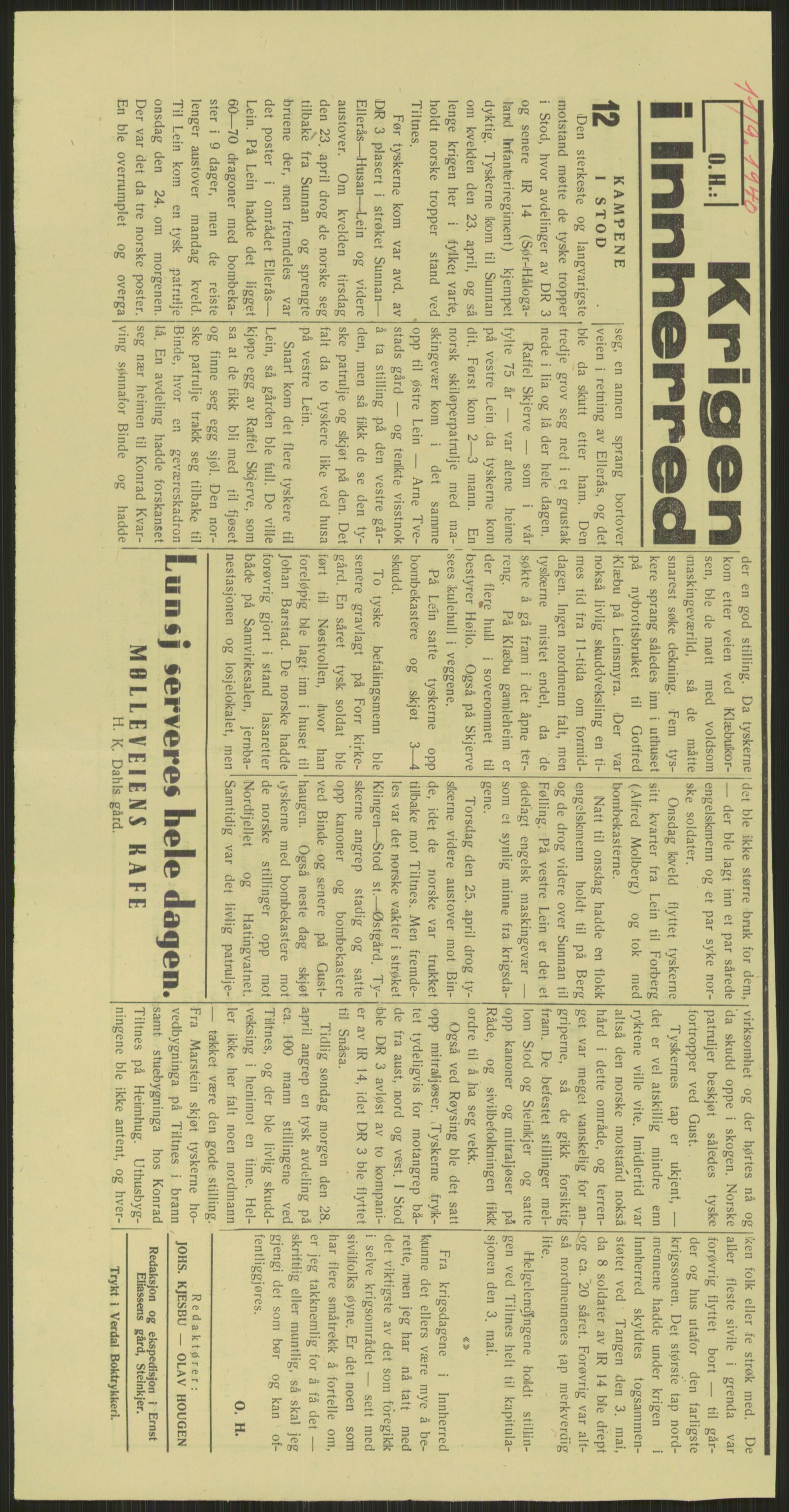 Forsvaret, Forsvarets krigshistoriske avdeling, AV/RA-RAFA-2017/Y/Ya/L0016: II-C-11-31 - Fylkesmenn.  Rapporter om krigsbegivenhetene 1940., 1940, p. 442