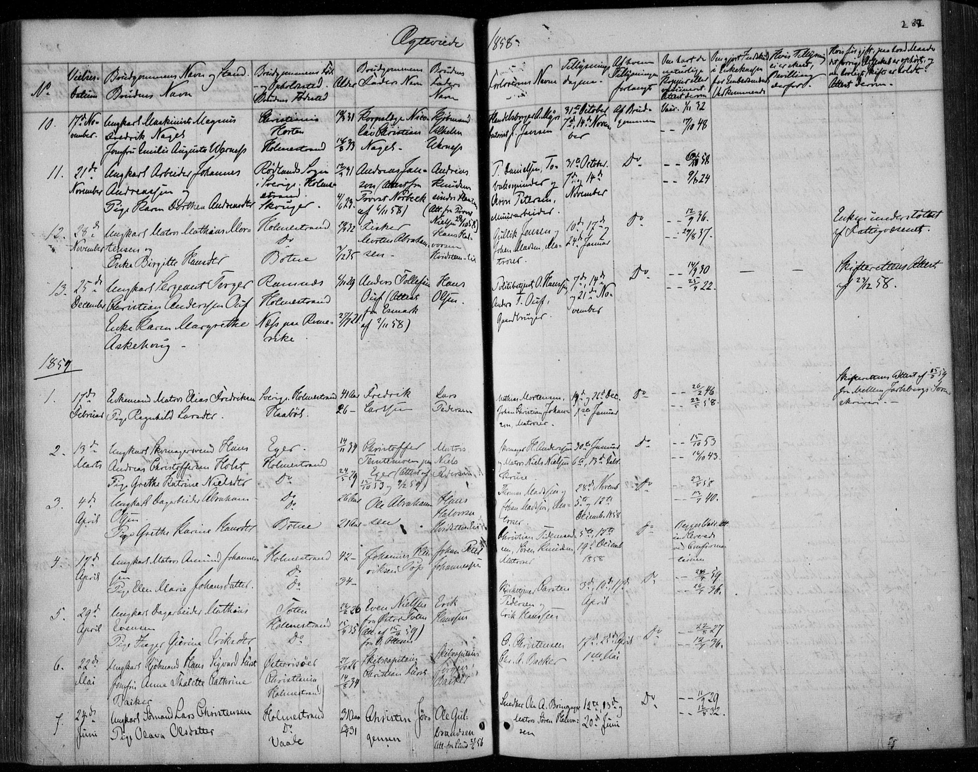 Holmestrand kirkebøker, AV/SAKO-A-346/F/Fa/L0002: Parish register (official) no. 2, 1840-1866, p. 282