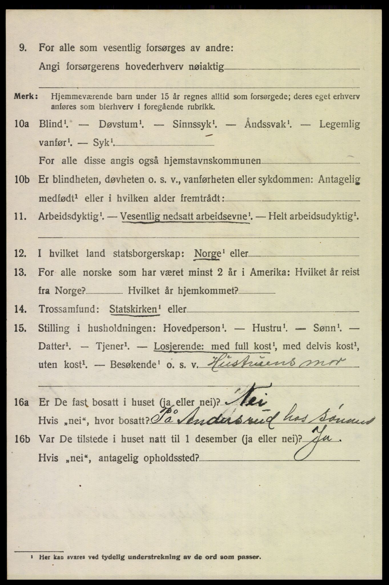 SAH, 1920 census for Vinger, 1920, p. 4797