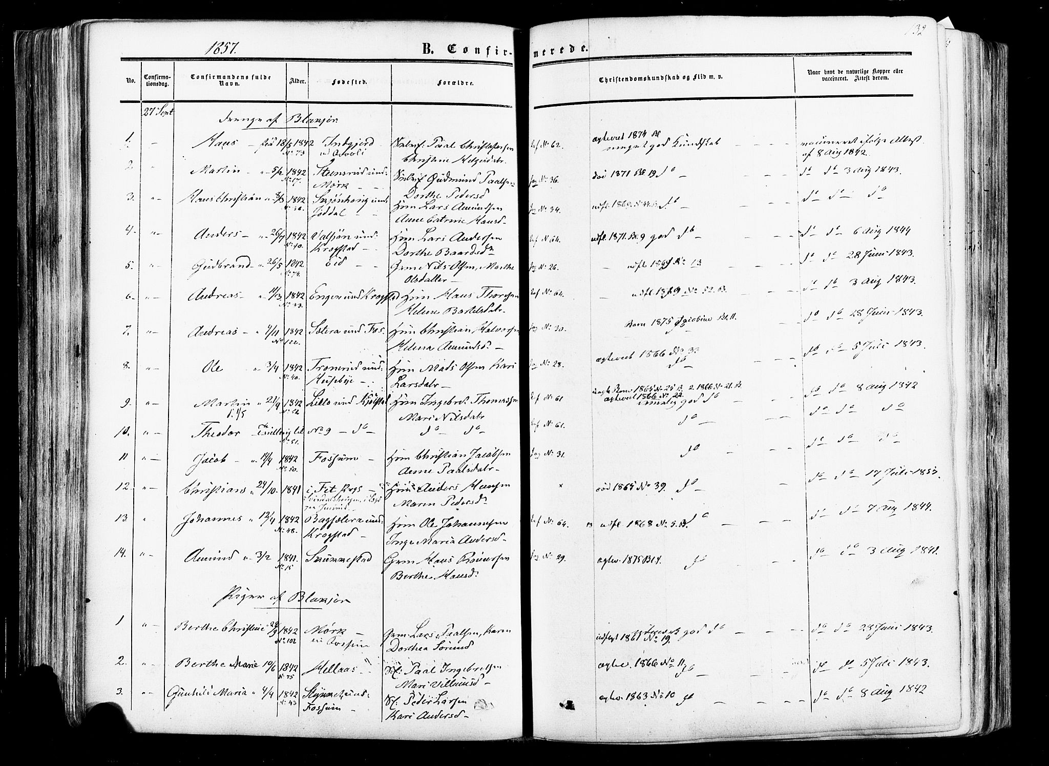Aurskog prestekontor Kirkebøker, SAO/A-10304a/F/Fa/L0007: Parish register (official) no. I 7, 1854-1877, p. 132