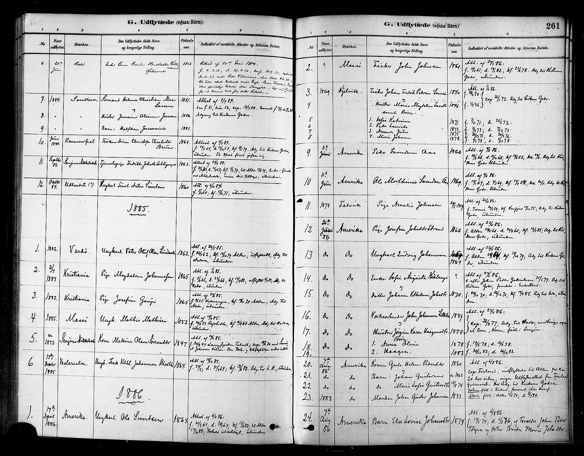 Alta sokneprestkontor, AV/SATØ-S-1338/H/Ha/L0002.kirke: Parish register (official) no. 2, 1879-1892, p. 261