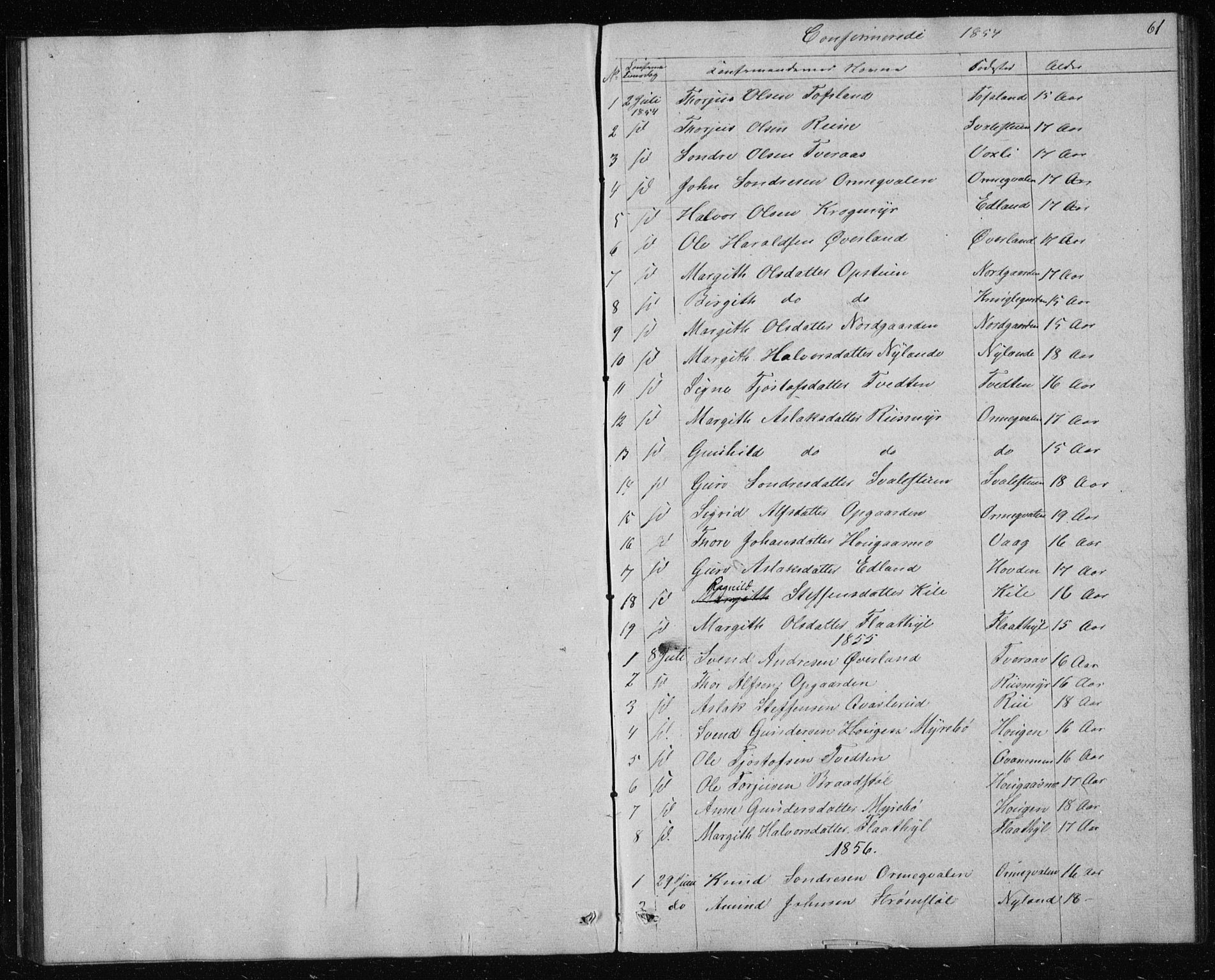 Vinje kirkebøker, AV/SAKO-A-312/G/Gc/L0001: Parish register (copy) no. III 1, 1850-1893, p. 61