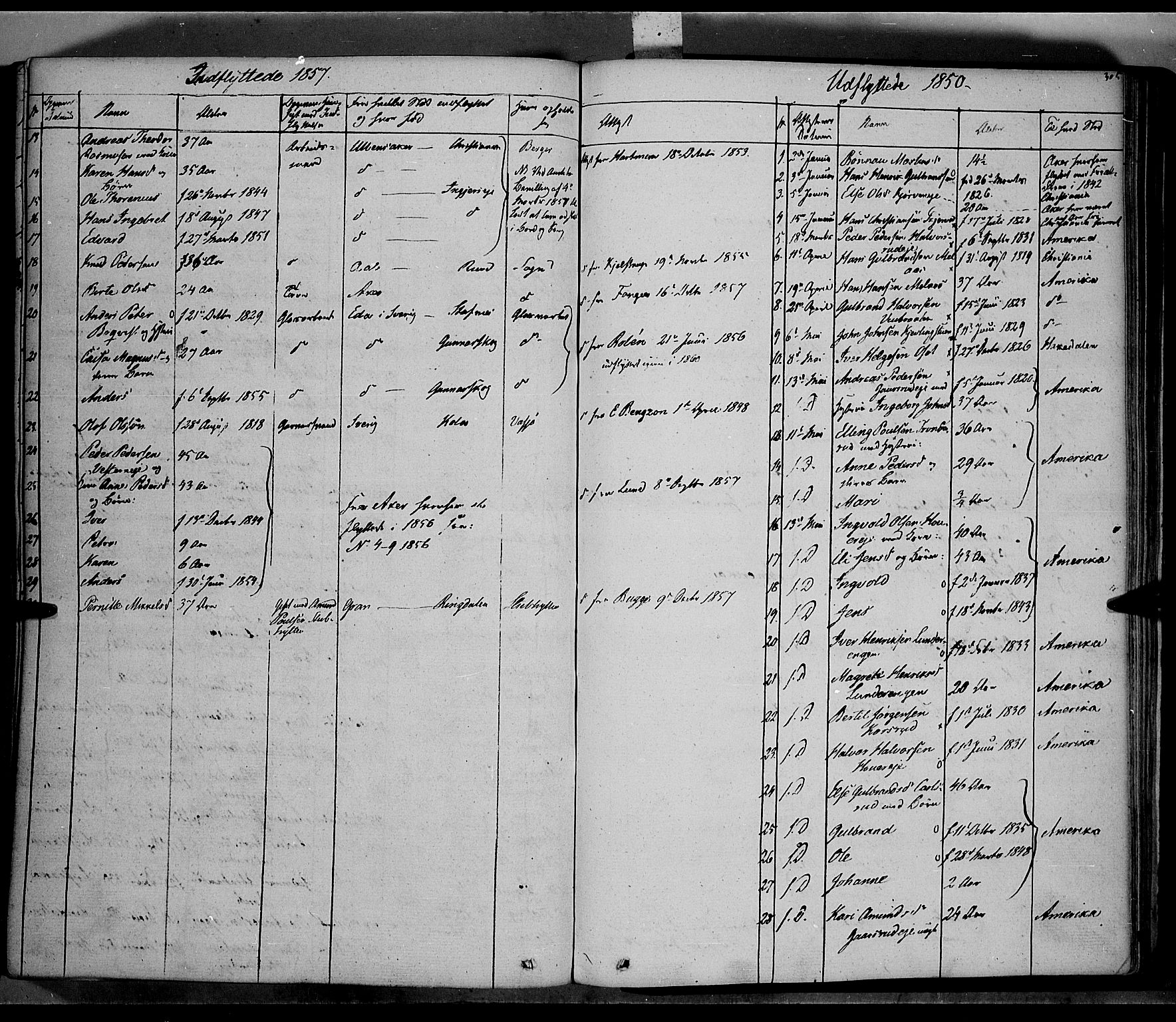 Jevnaker prestekontor, SAH/PREST-116/H/Ha/Haa/L0006: Parish register (official) no. 6, 1837-1857, p. 305