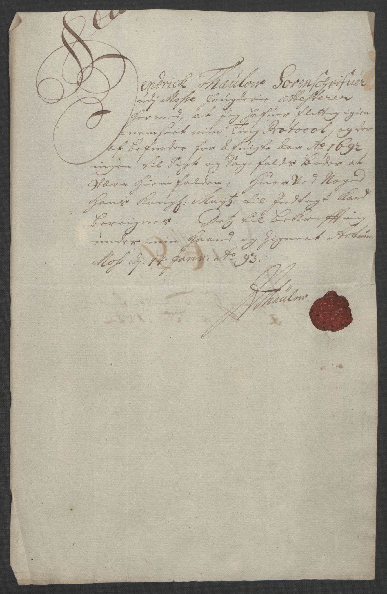 Rentekammeret inntil 1814, Reviderte regnskaper, Fogderegnskap, RA/EA-4092/R02/L0108: Fogderegnskap Moss og Verne kloster, 1692-1693, p. 60