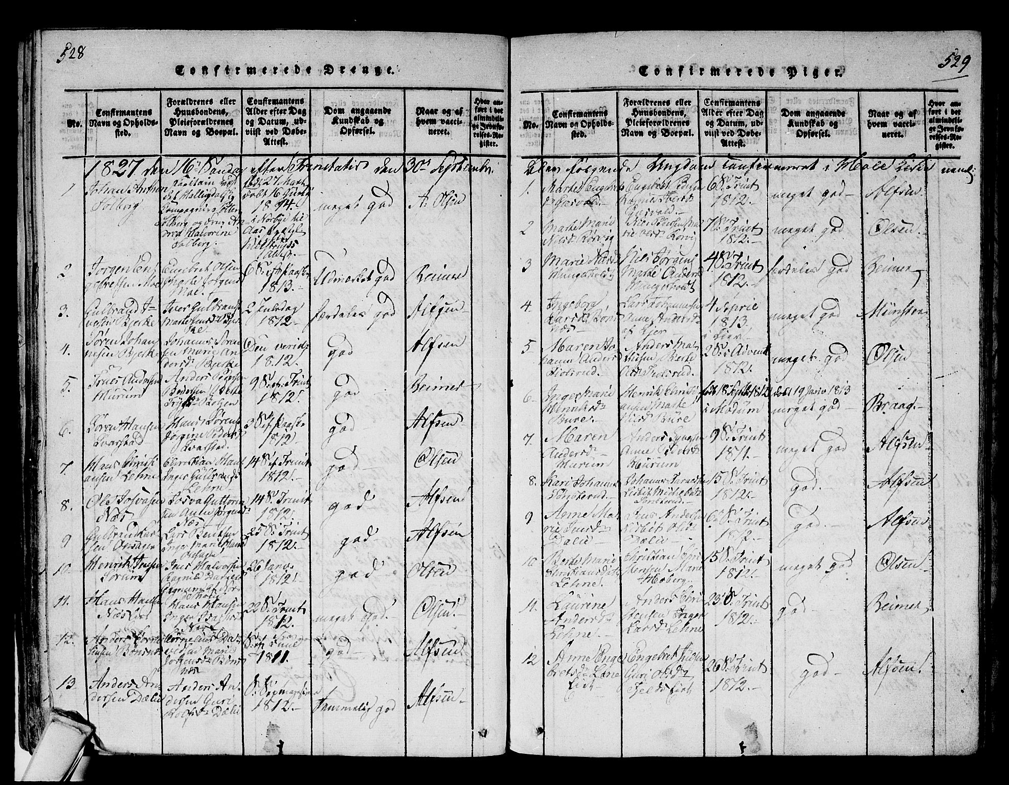Hole kirkebøker, SAKO/A-228/F/Fa/L0004: Parish register (official) no. I 4, 1814-1833, p. 528-529