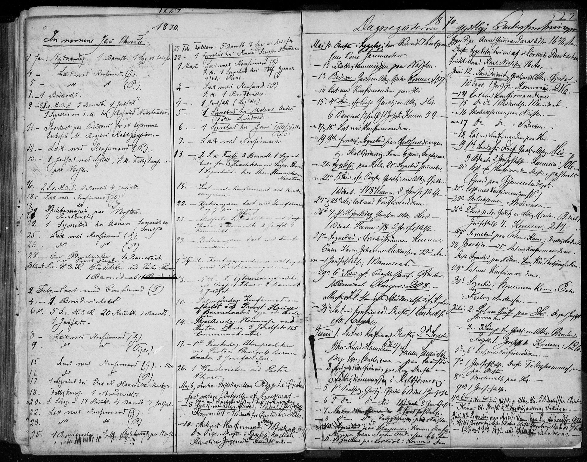 Øyestad sokneprestkontor, AV/SAK-1111-0049/F/Fa/L0015: Parish register (official) no. A 15, 1857-1873, p. 522