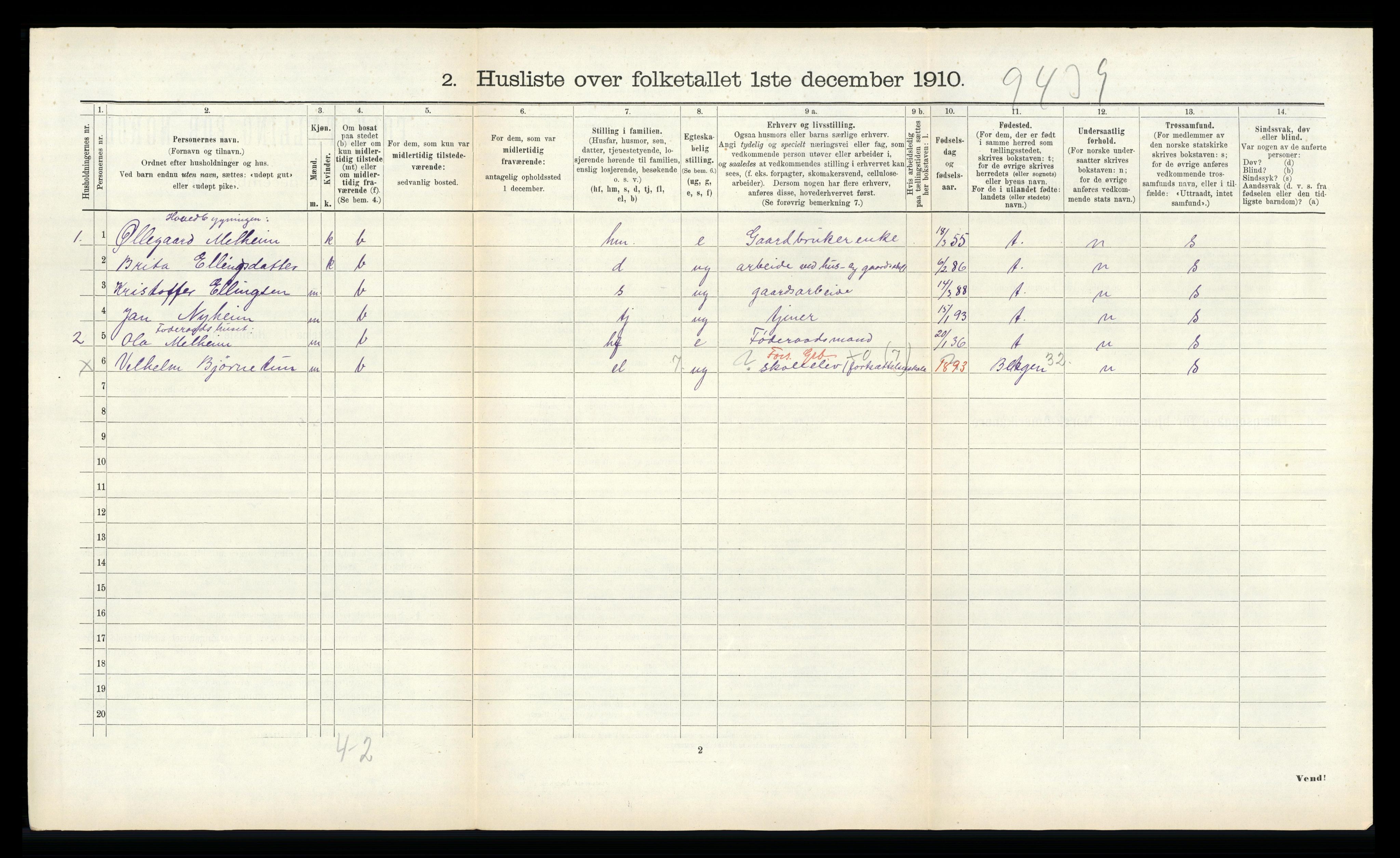 RA, 1910 census for Hafslo, 1910, p. 892