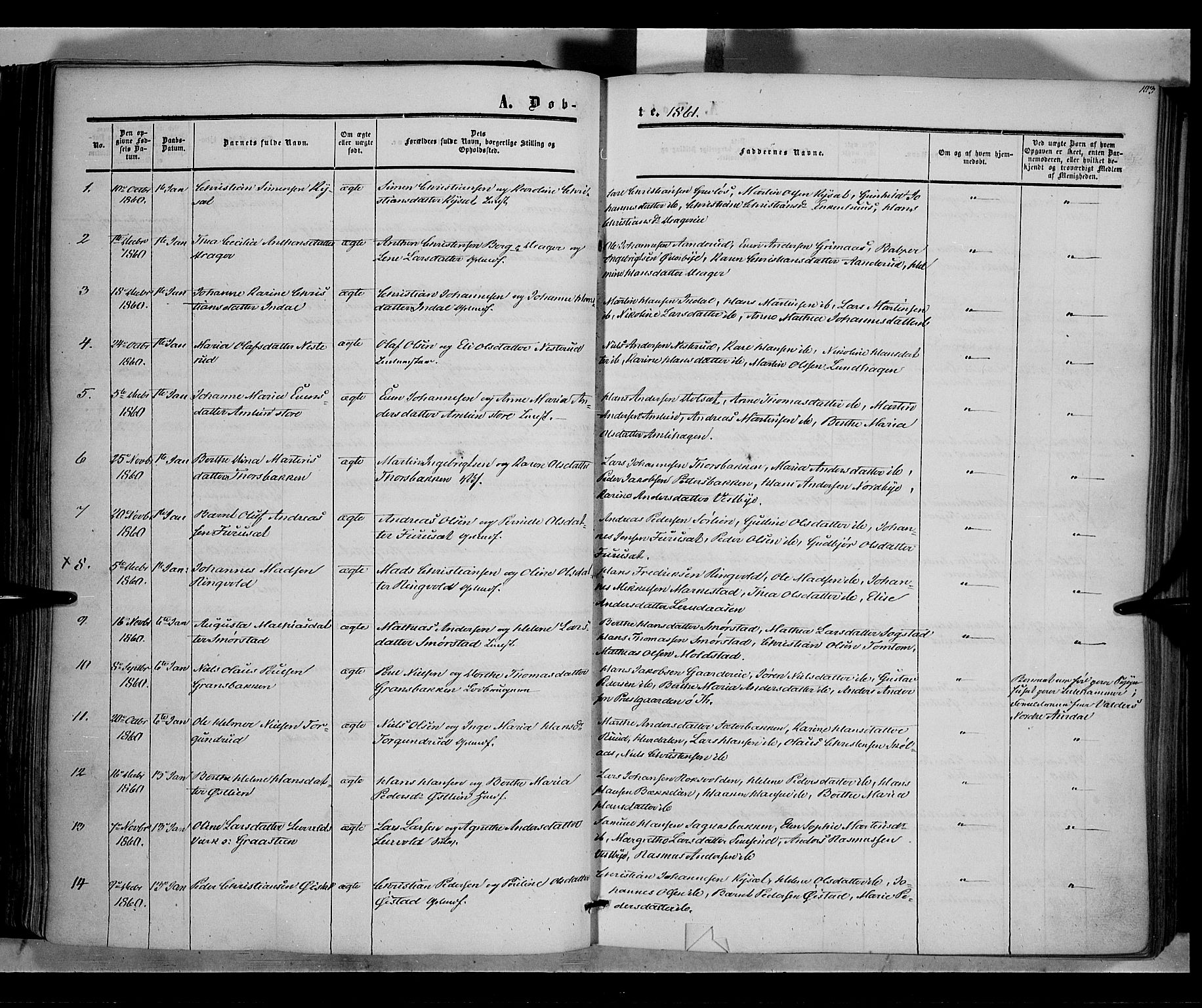 Vestre Toten prestekontor, SAH/PREST-108/H/Ha/Haa/L0006: Parish register (official) no. 6, 1856-1861, p. 103