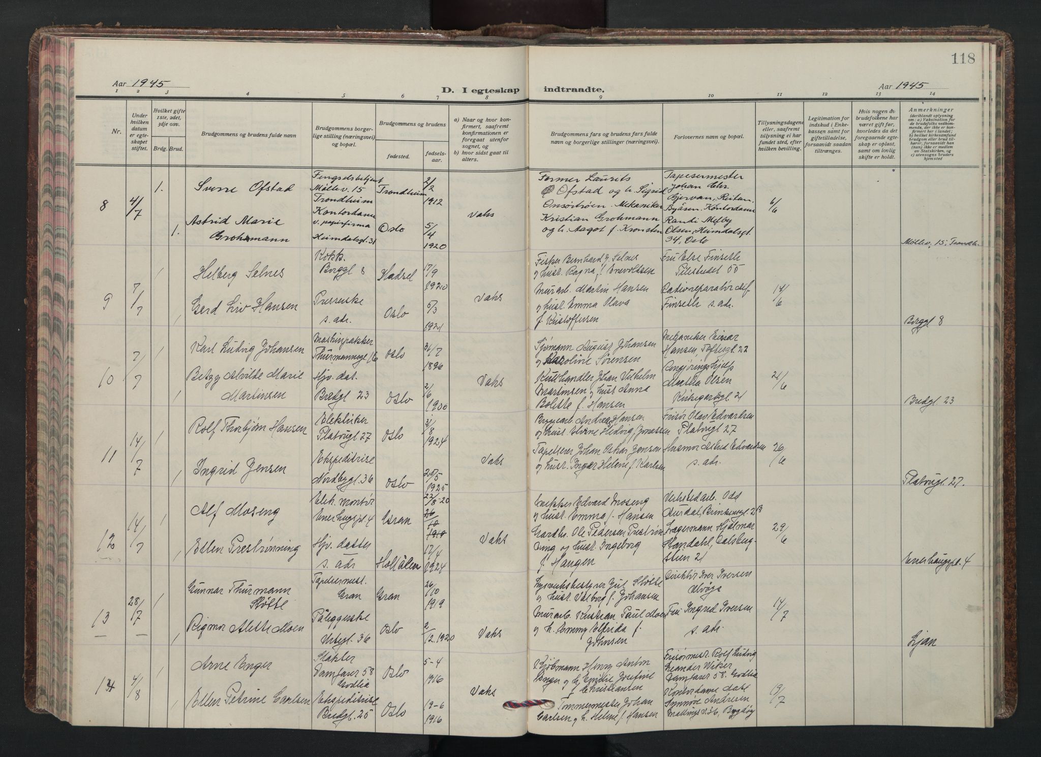 Grønland prestekontor Kirkebøker, AV/SAO-A-10848/F/Fa/L0020: Parish register (official) no. 20, 1935-1946, p. 118