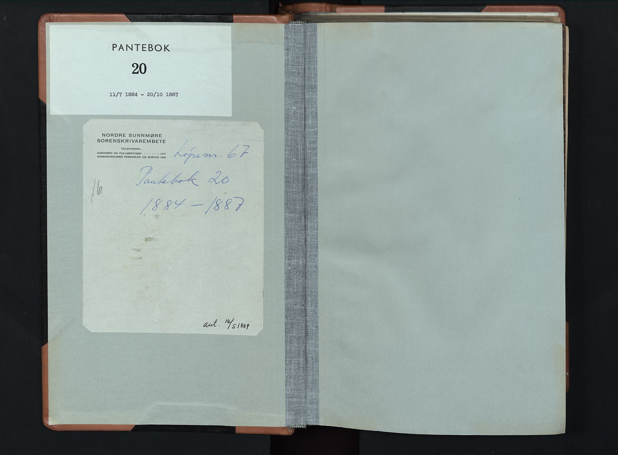 Nordre Sunnmøre sorenskriveri, AV/SAT-A-0006/1/2/2C/2Ca/L0018: Mortgage book no. 20, 1884-1887