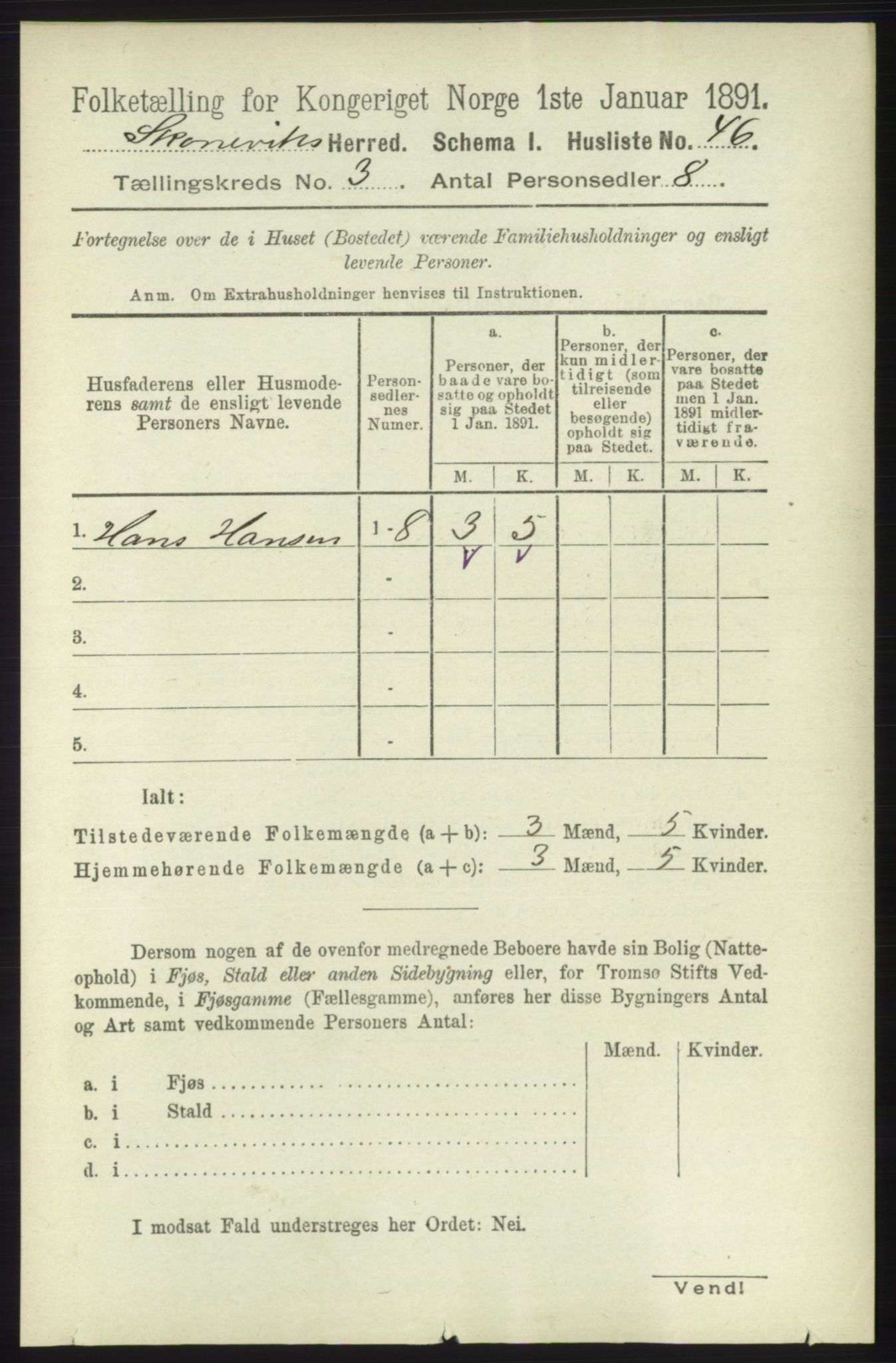 RA, 1891 census for 1212 Skånevik, 1891, p. 535