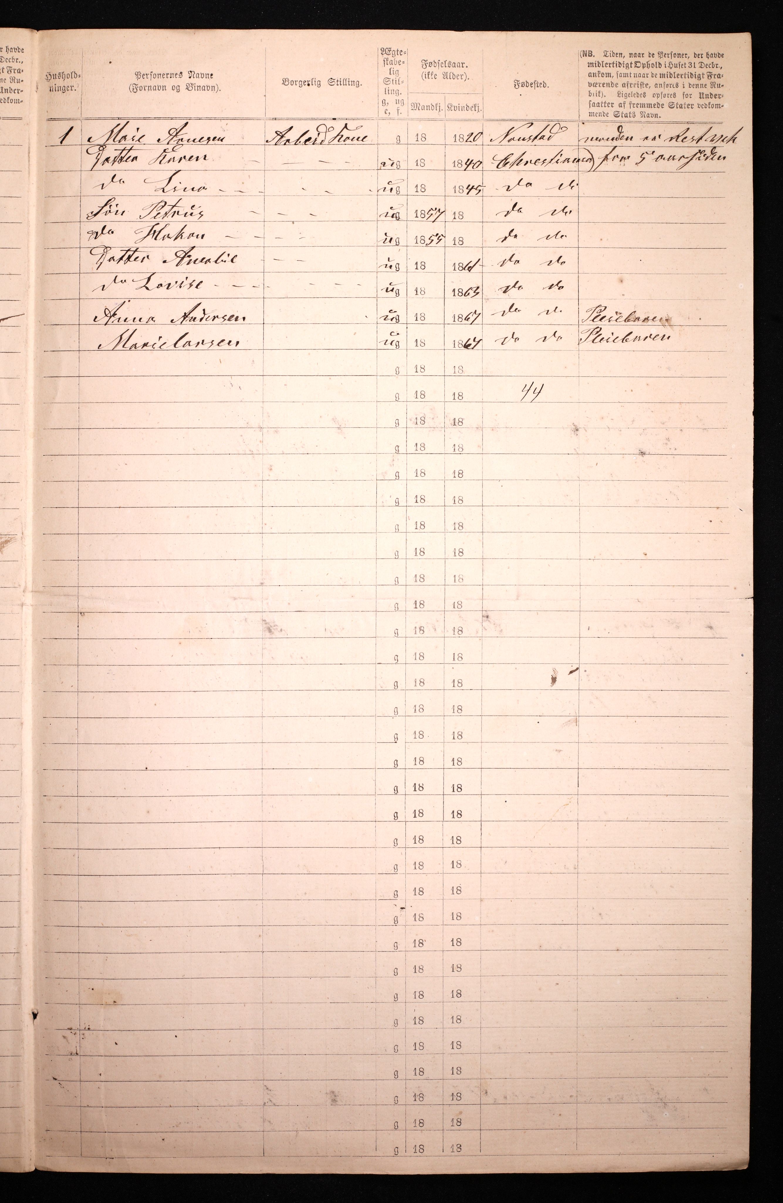 RA, 1870 census for 0301 Kristiania, 1870, p. 3768