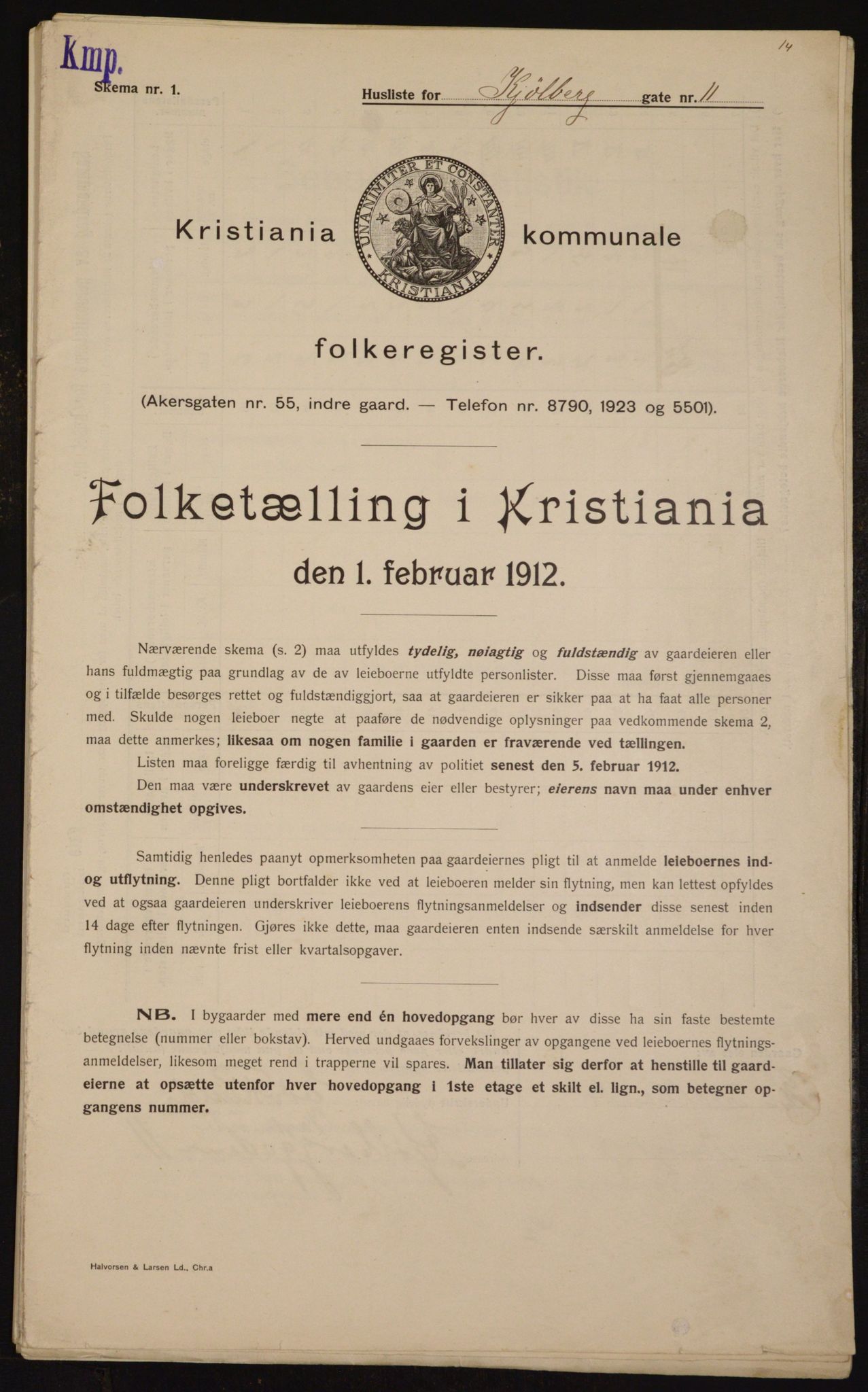 OBA, Municipal Census 1912 for Kristiania, 1912, p. 51754