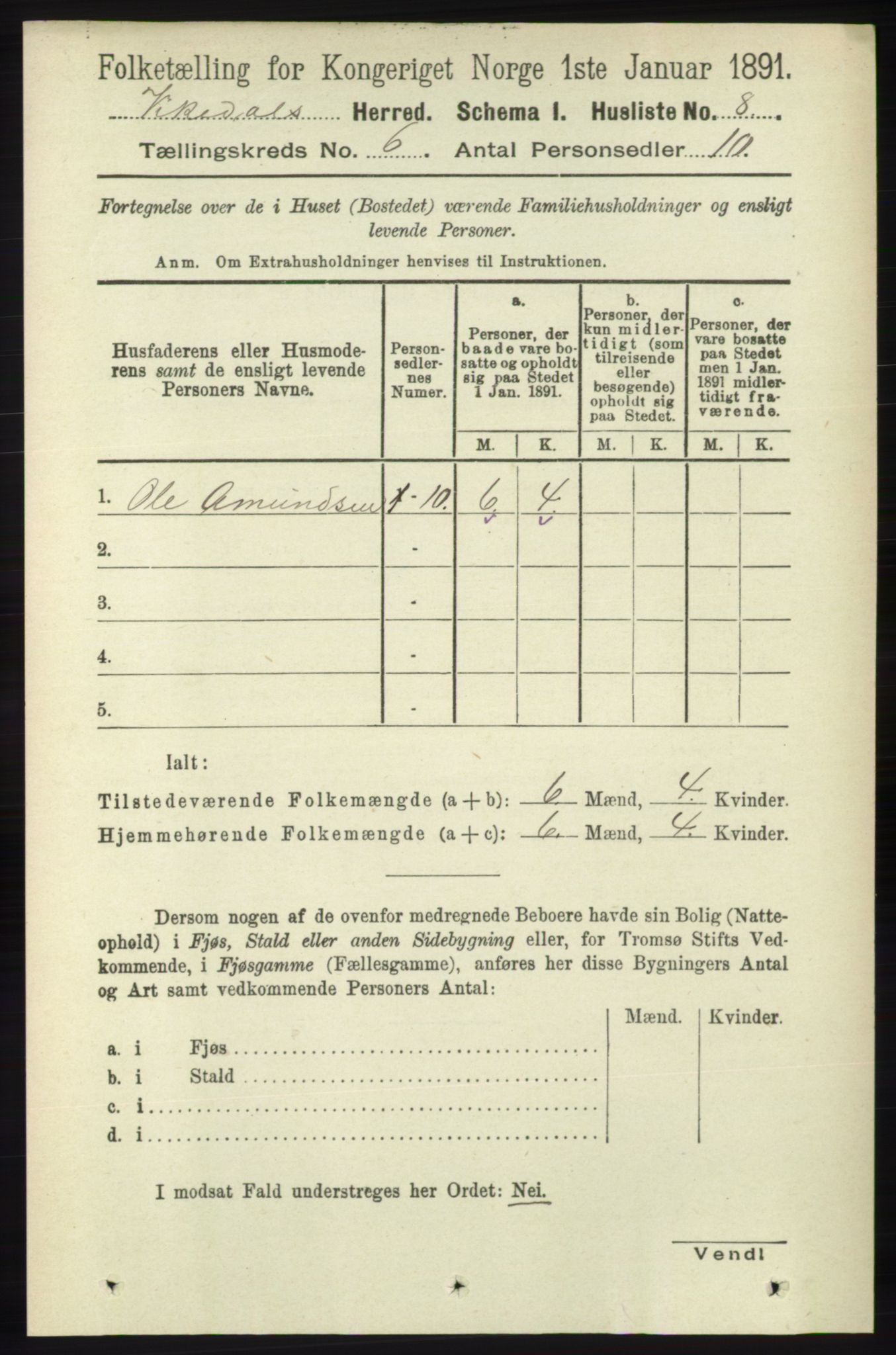 RA, 1891 census for 1157 Vikedal, 1891, p. 1498