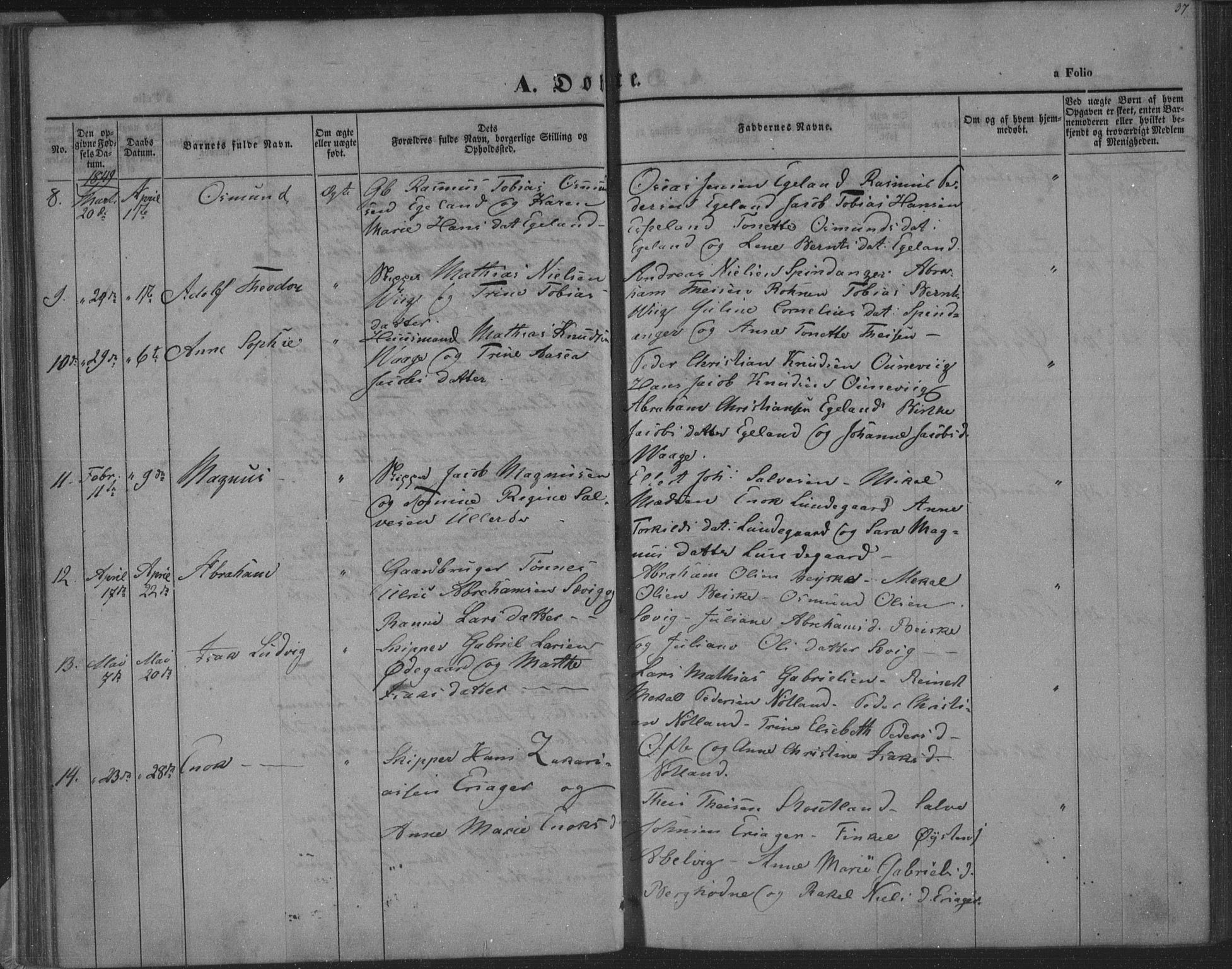 Herad sokneprestkontor, AV/SAK-1111-0018/F/Fa/Fab/L0003: Parish register (official) no. A 3, 1844-1853, p. 37