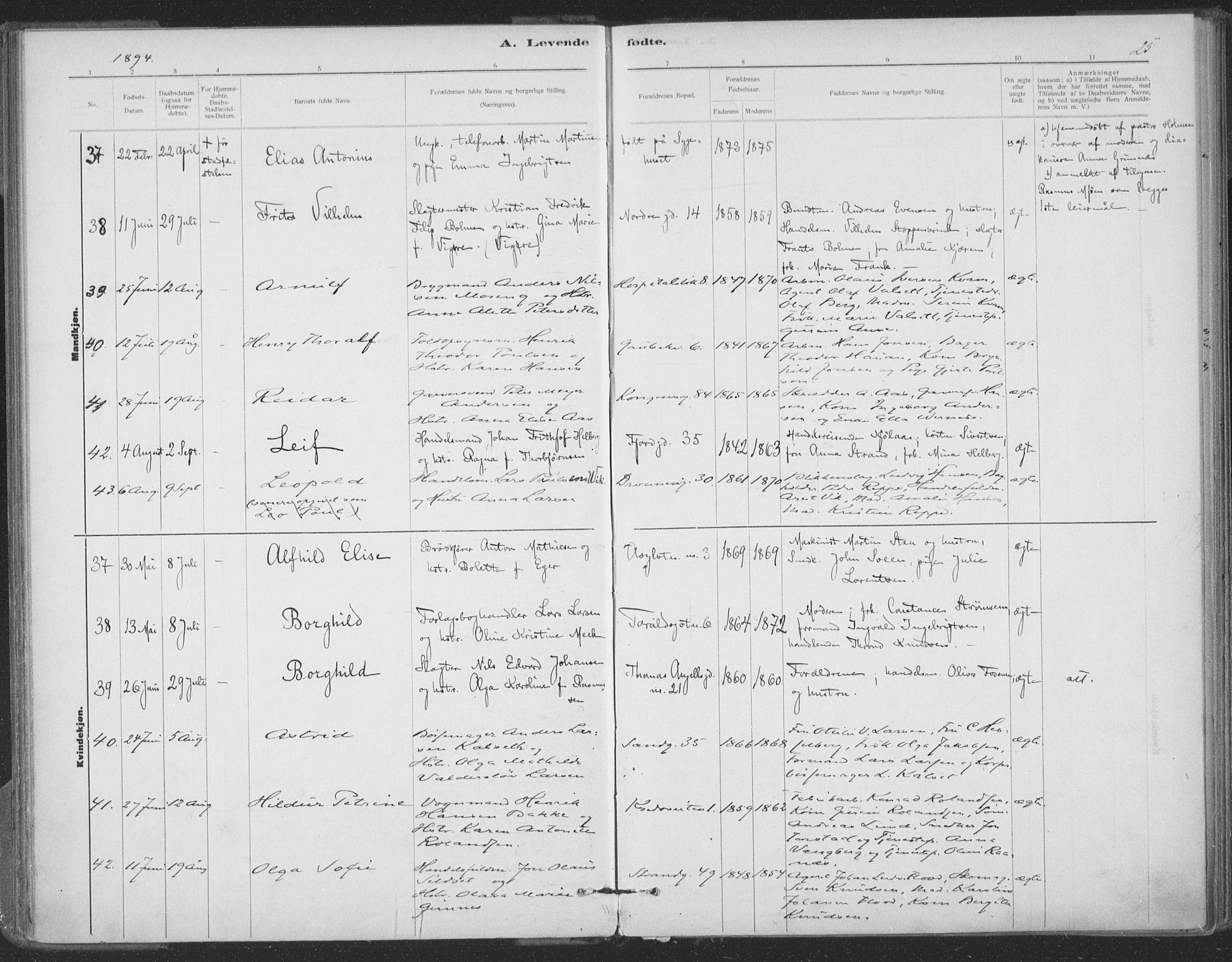 Ministerialprotokoller, klokkerbøker og fødselsregistre - Sør-Trøndelag, AV/SAT-A-1456/602/L0122: Parish register (official) no. 602A20, 1892-1908, p. 25