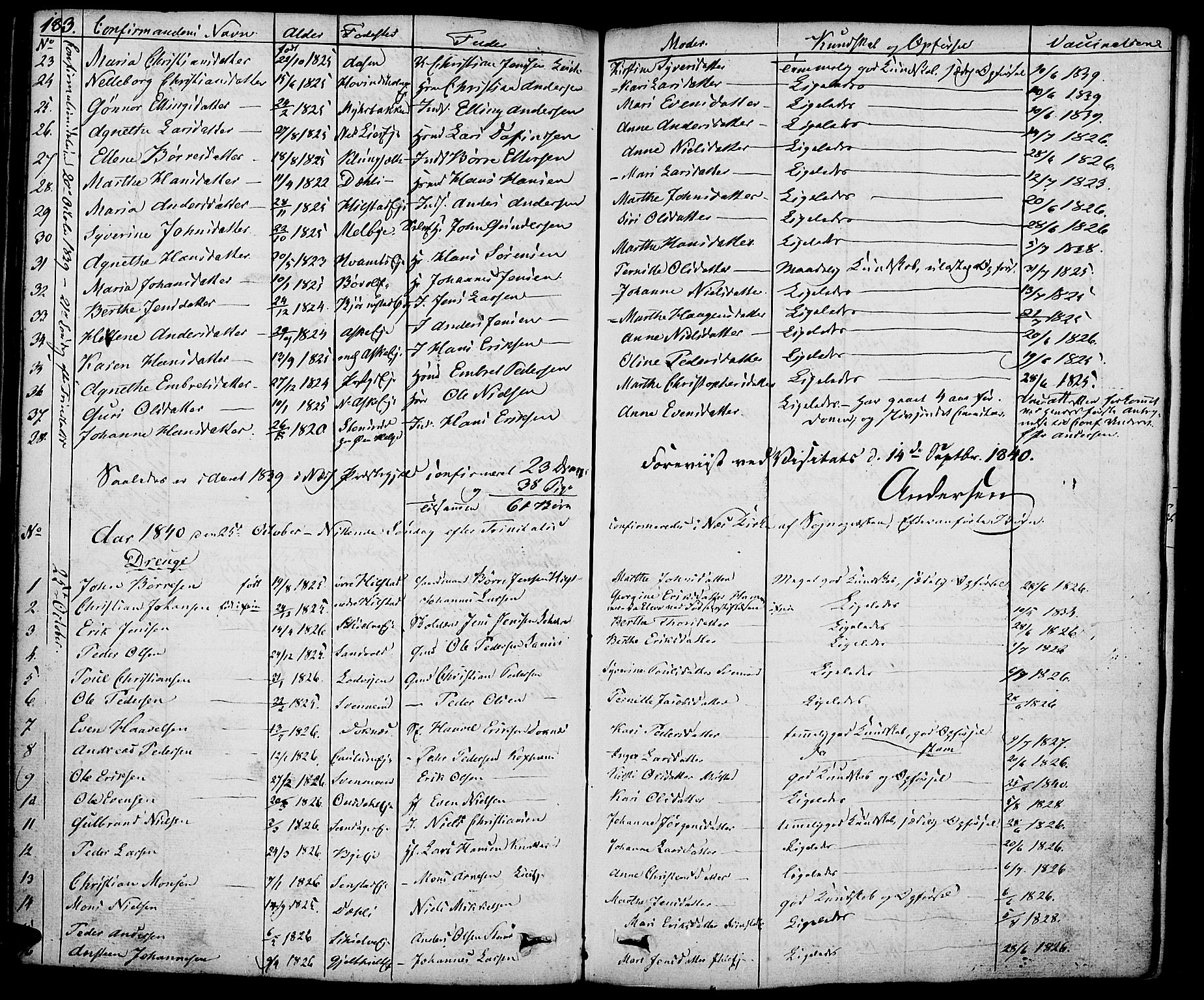 Nes prestekontor, Hedmark, AV/SAH-PREST-020/K/Ka/L0003: Parish register (official) no. 3, 1827-1851, p. 183