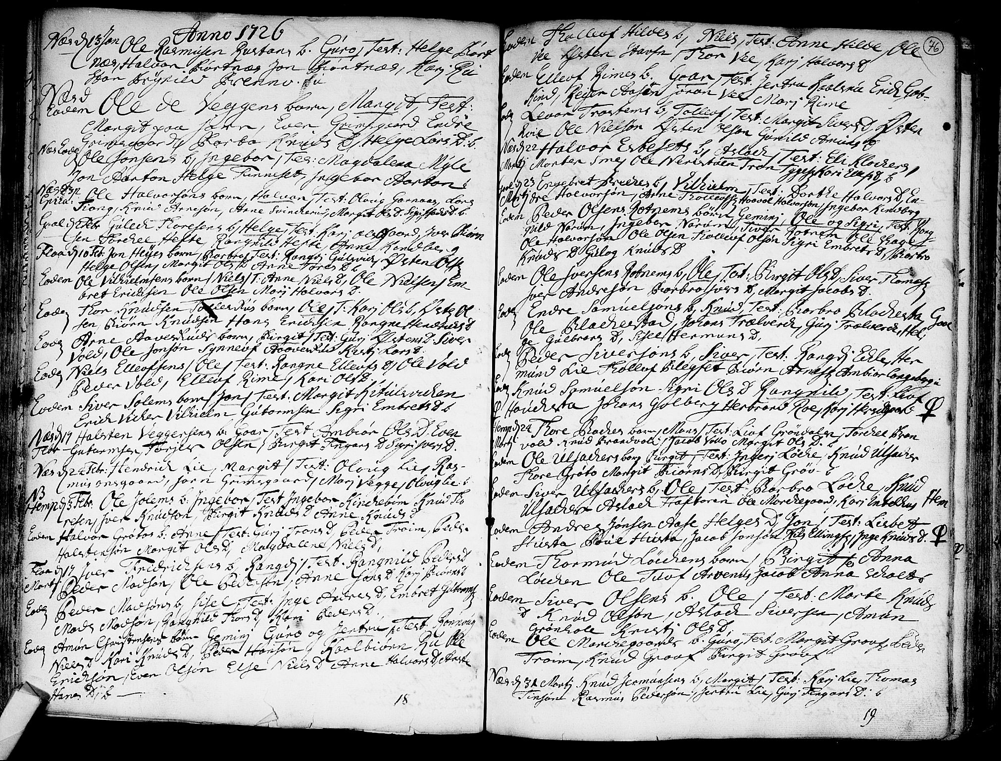 Nes kirkebøker, SAKO/A-236/F/Fa/L0002: Parish register (official) no. 2, 1707-1759, p. 76