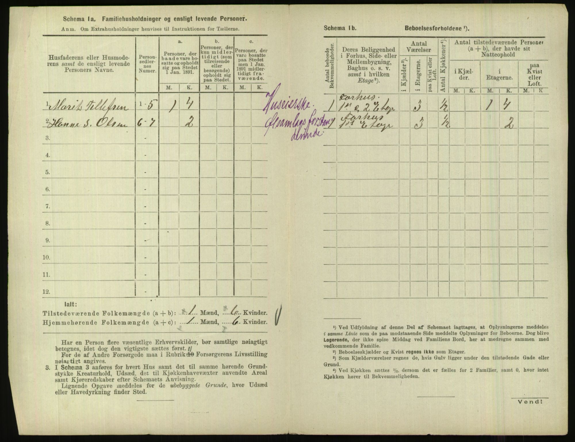 RA, 1891 census for 1001 Kristiansand, 1891, p. 1203