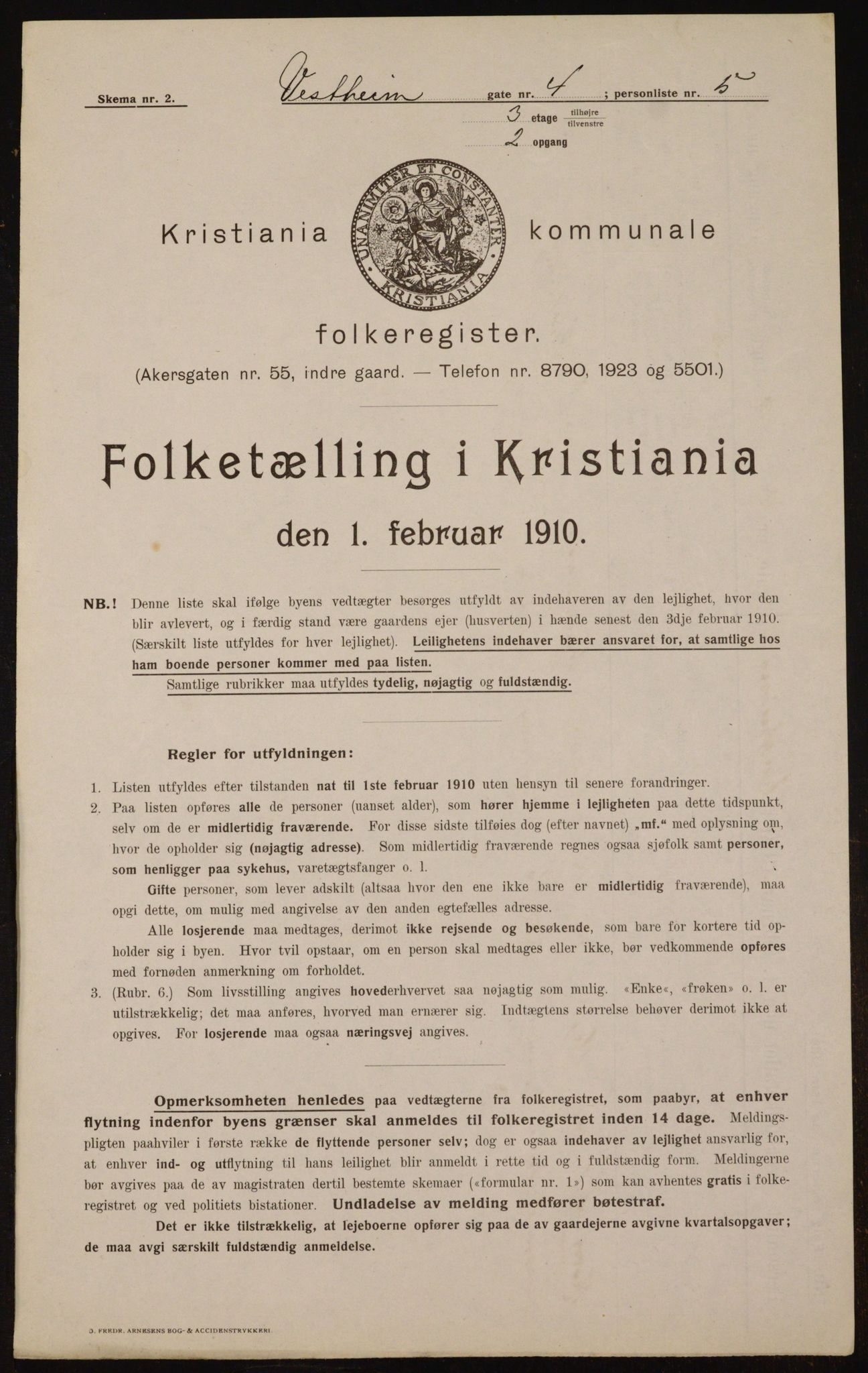 OBA, Municipal Census 1910 for Kristiania, 1910, p. 116082