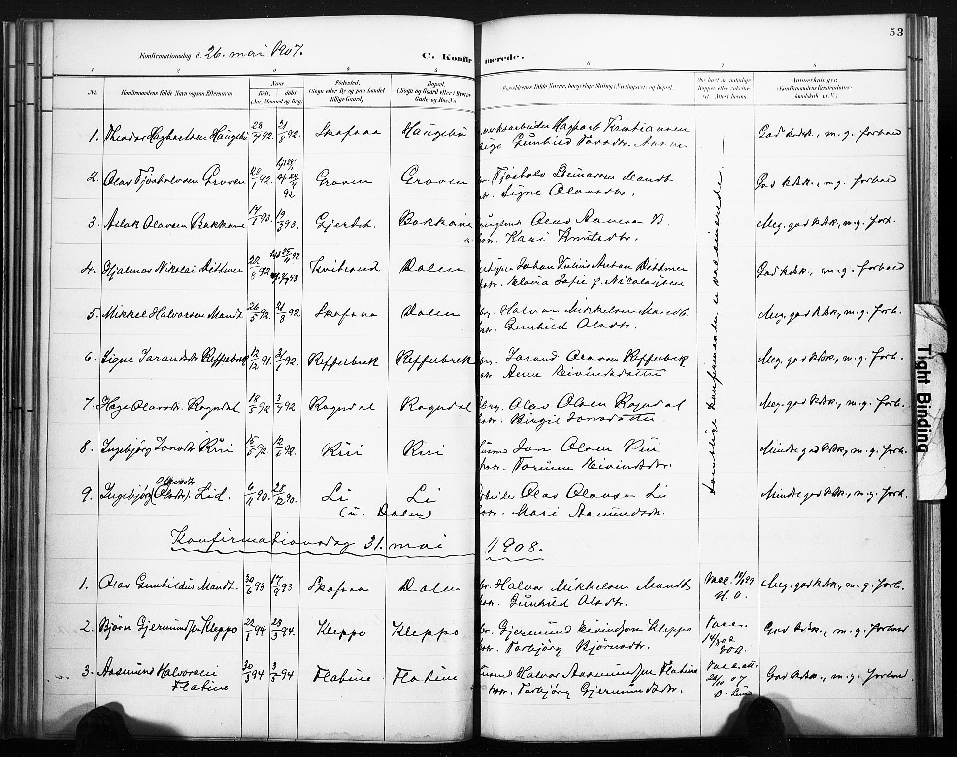 Lårdal kirkebøker, SAKO/A-284/F/Fb/L0002: Parish register (official) no. II 2, 1887-1918, p. 53