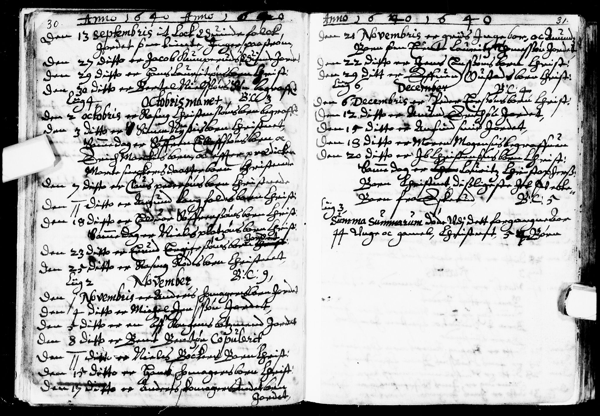 Bragernes kirkebøker, AV/SAKO-A-6/F/Fa/L0001: Parish register (official) no. I 1, 1634-1662, p. 30-31