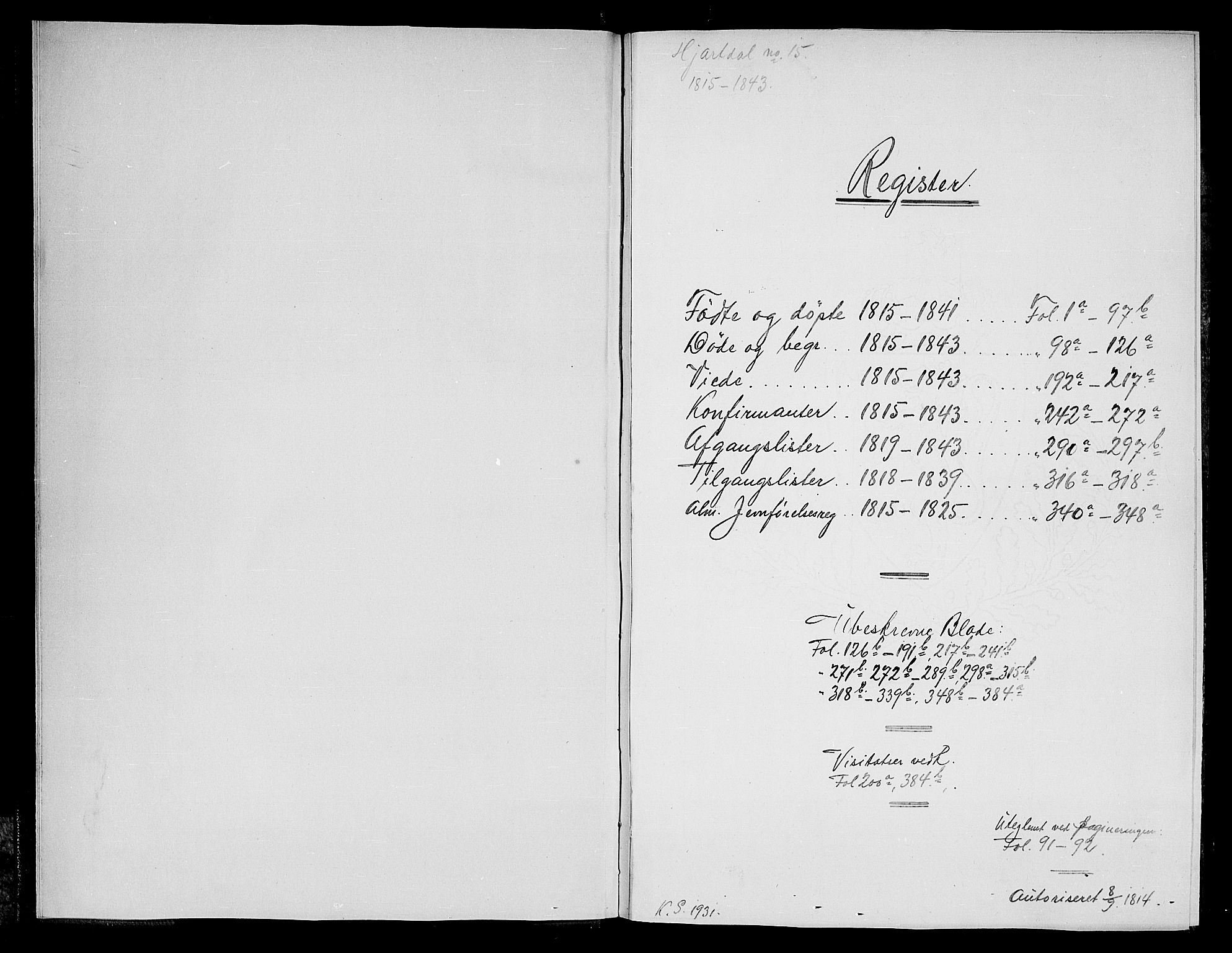 Hjartdal kirkebøker, AV/SAKO-A-270/F/Fa/L0007: Parish register (official) no. I 7, 1815-1843