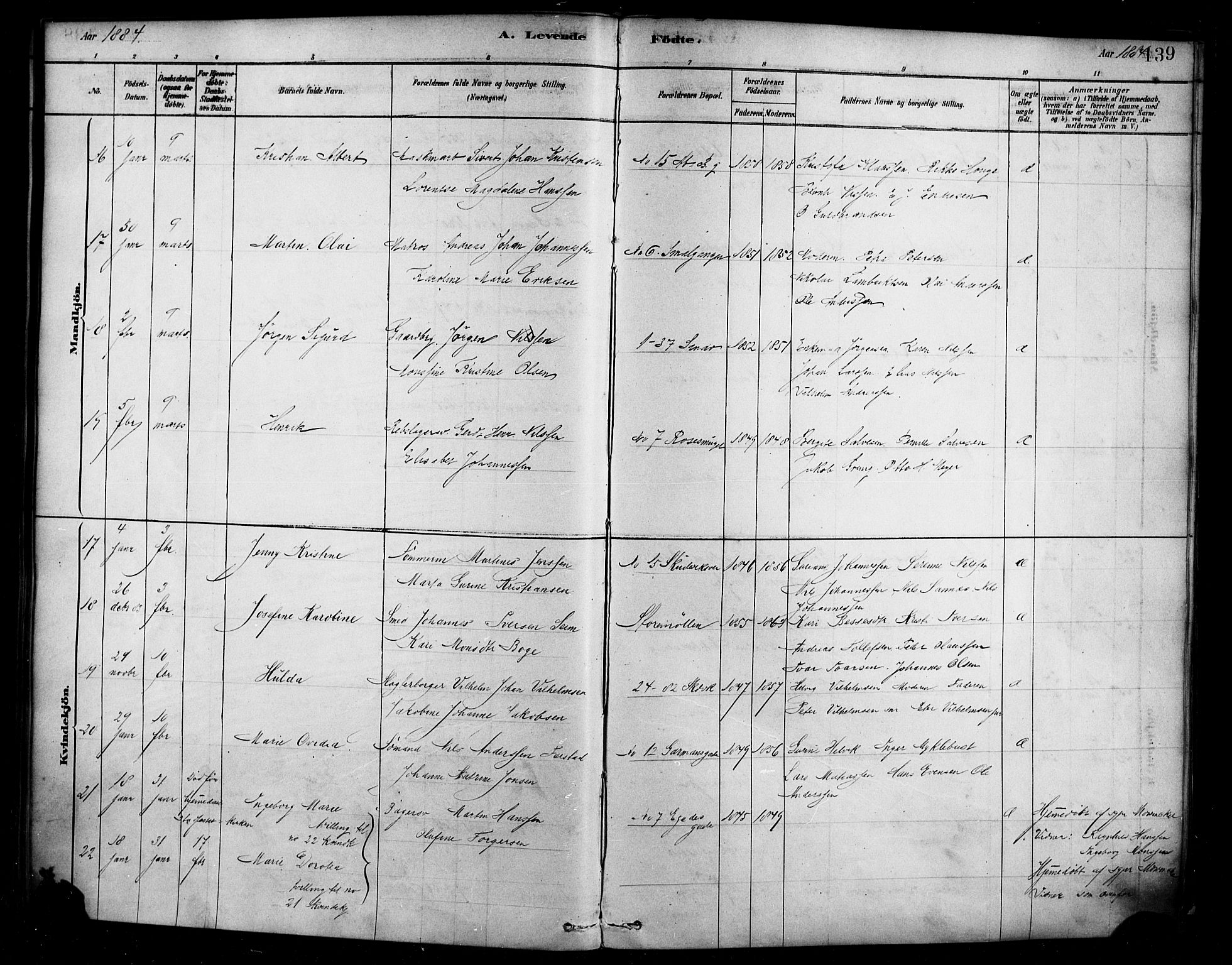 Sandviken Sokneprestembete, AV/SAB-A-77601/H/Ha/L0004: Parish register (official) no. B 1, 1878-1891, p. 139