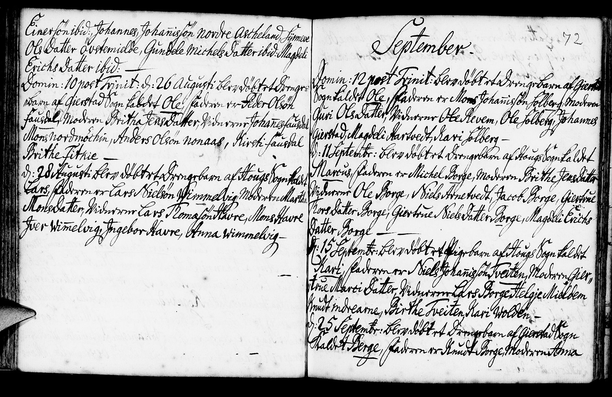 Haus sokneprestembete, SAB/A-75601/H/Haa: Parish register (official) no. A 6, 1748-1758, p. 72