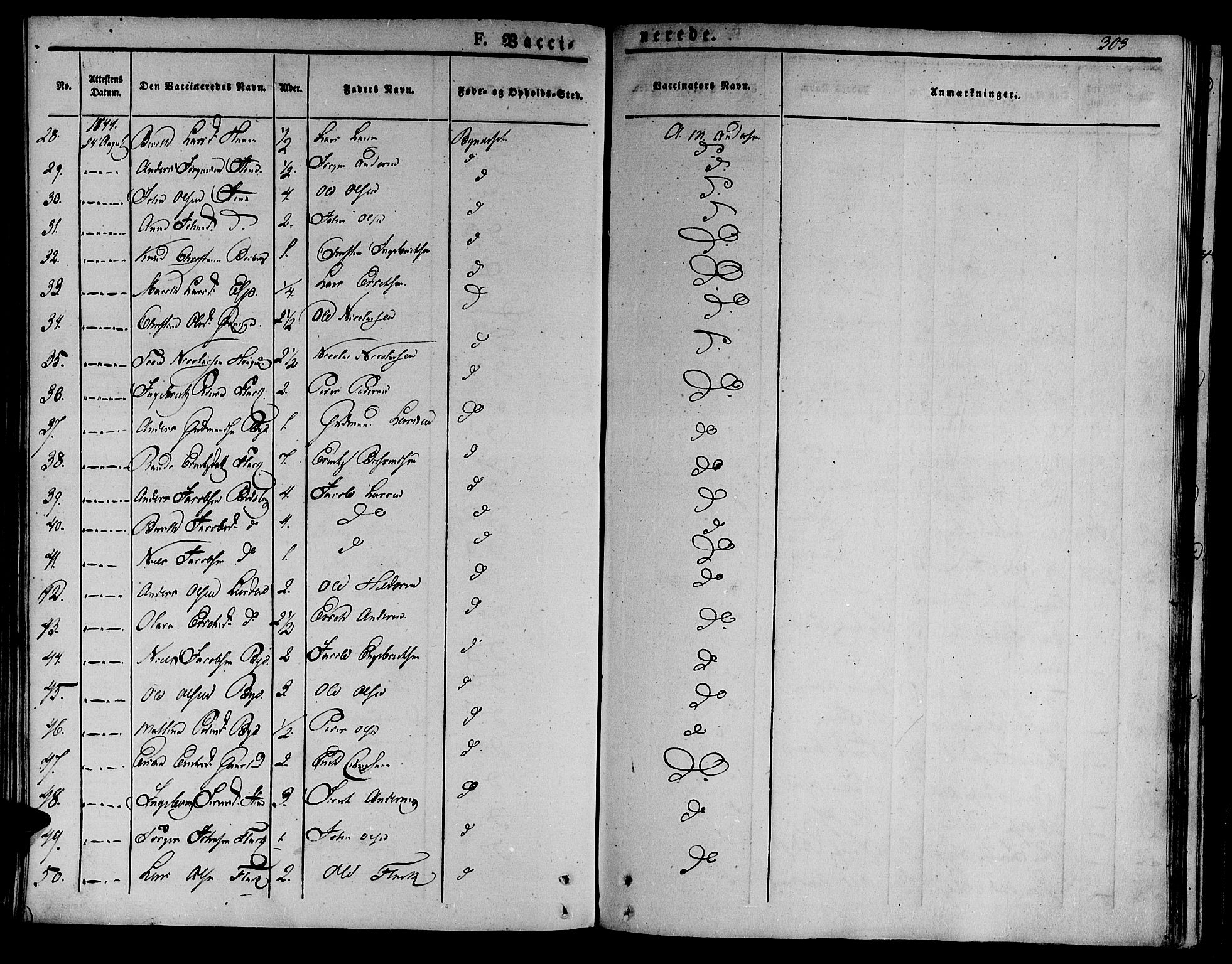Ministerialprotokoller, klokkerbøker og fødselsregistre - Sør-Trøndelag, SAT/A-1456/612/L0374: Parish register (official) no. 612A07 /1, 1829-1845, p. 303