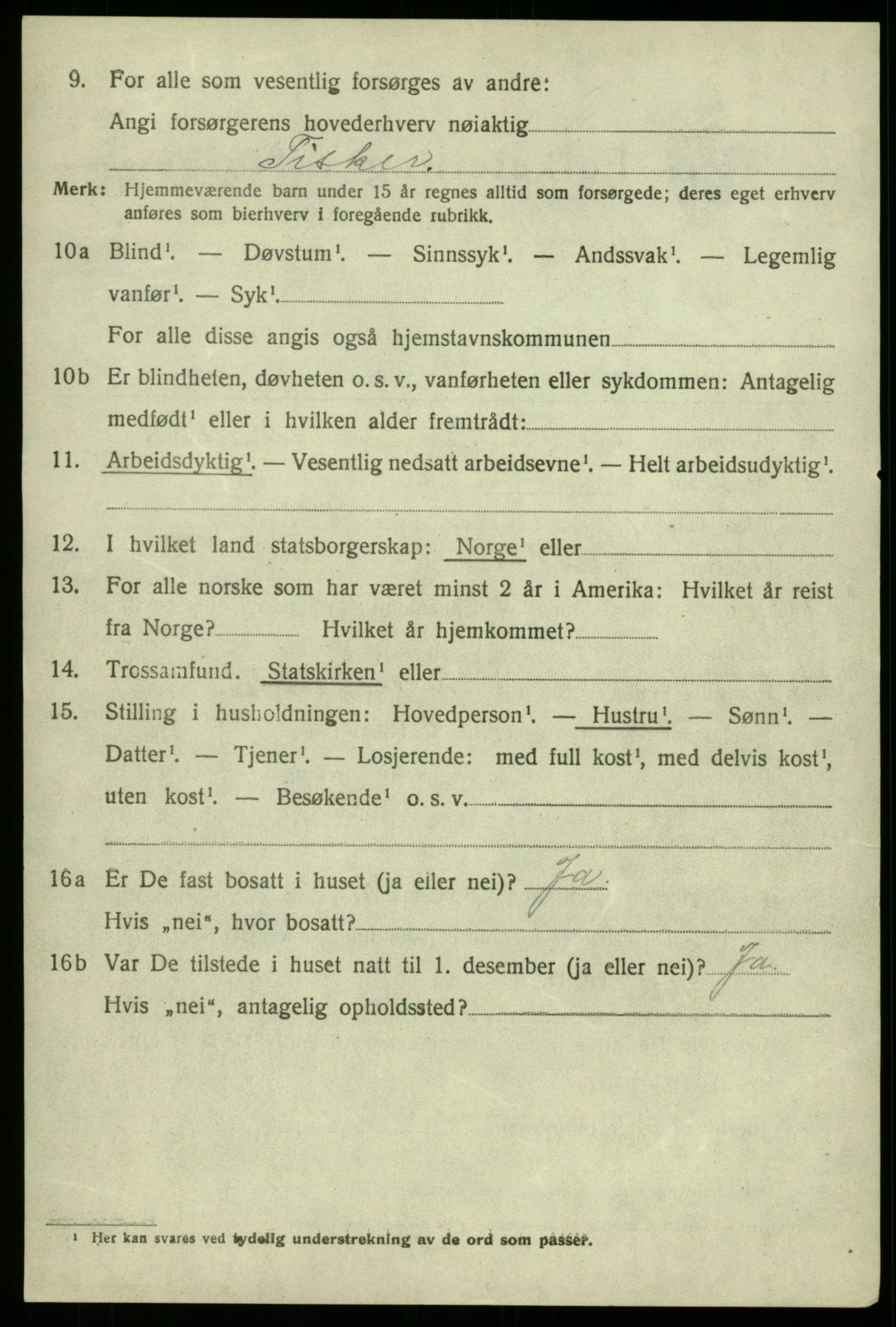 SAB, 1920 census for Austevoll, 1920, p. 1565