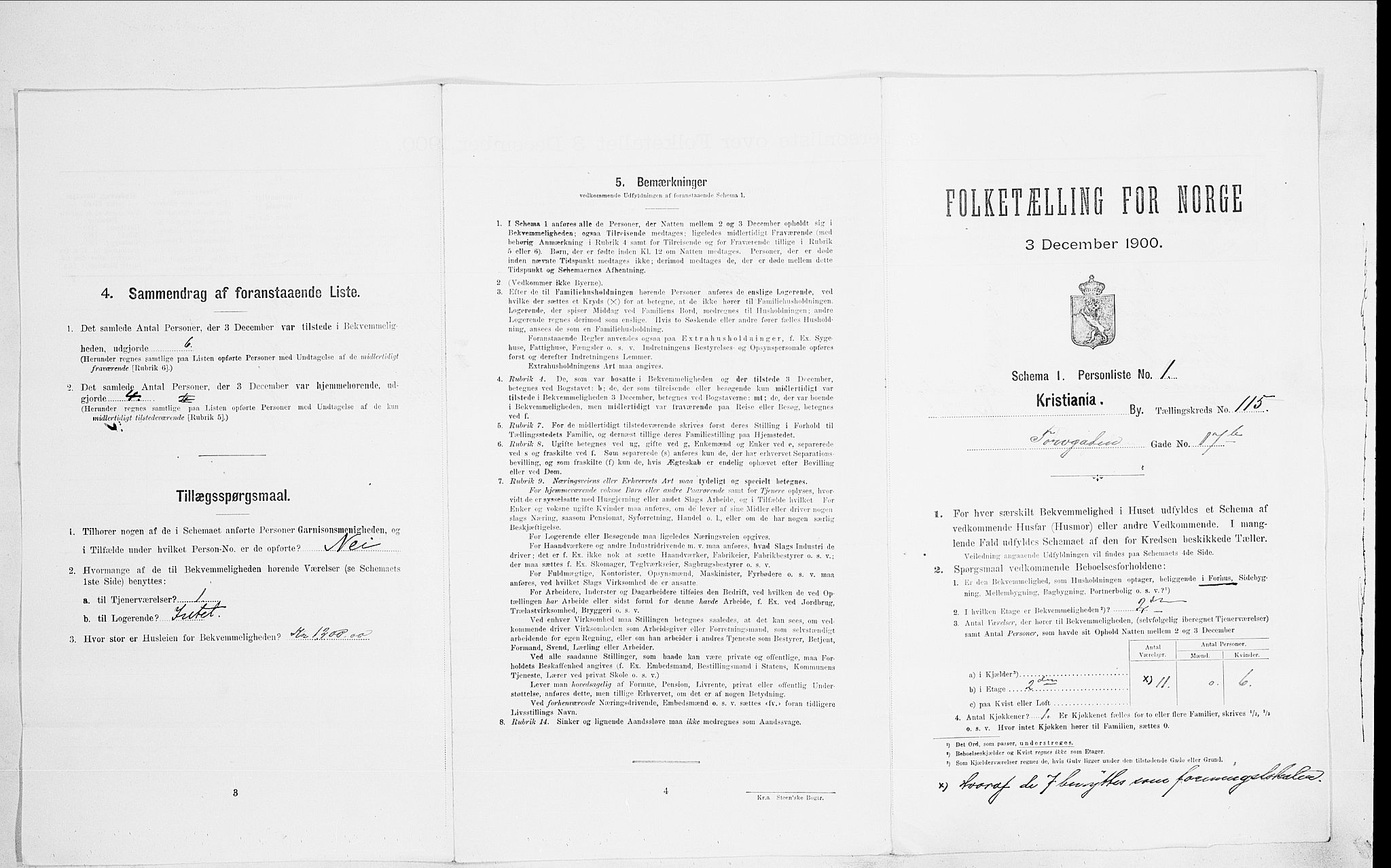 SAO, 1900 census for Kristiania, 1900, p. 103022