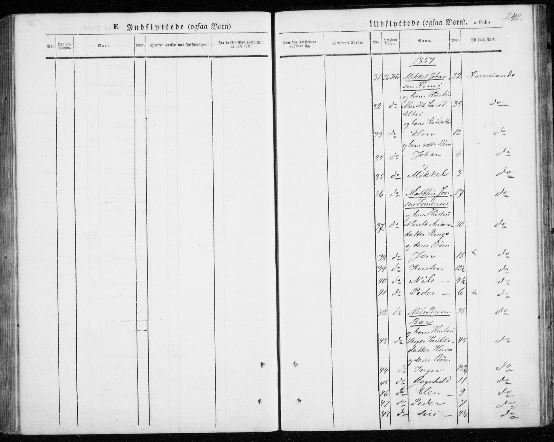 Kautokeino sokneprestembete, AV/SATØ-S-1340/H/Ha/L0002.kirke: Parish register (official) no. 2, 1843-1861, p. 242