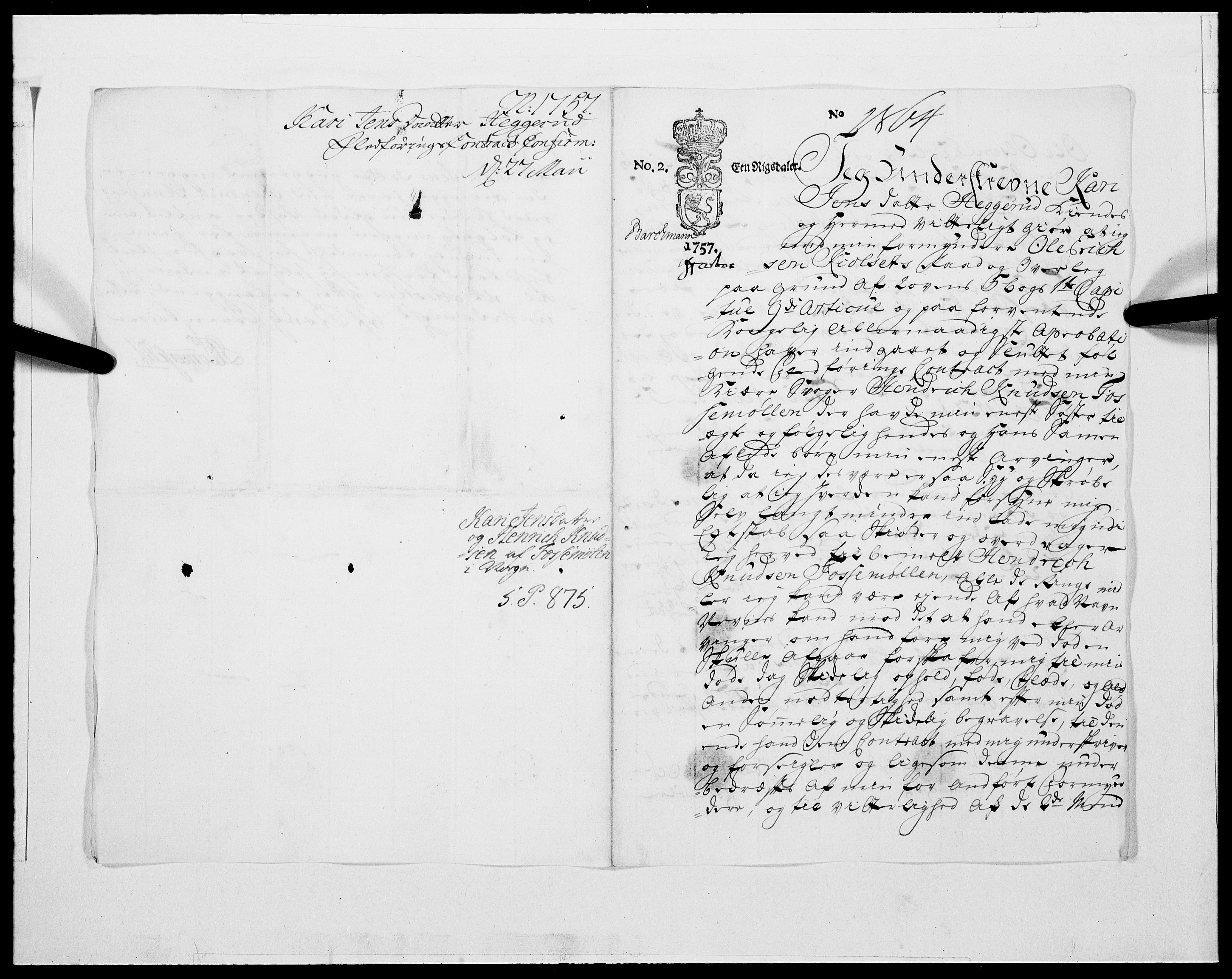 Danske Kanselli 1572-1799, AV/RA-EA-3023/F/Fc/Fcc/Fcca/L0173: Norske innlegg 1572-1799, 1757, p. 388