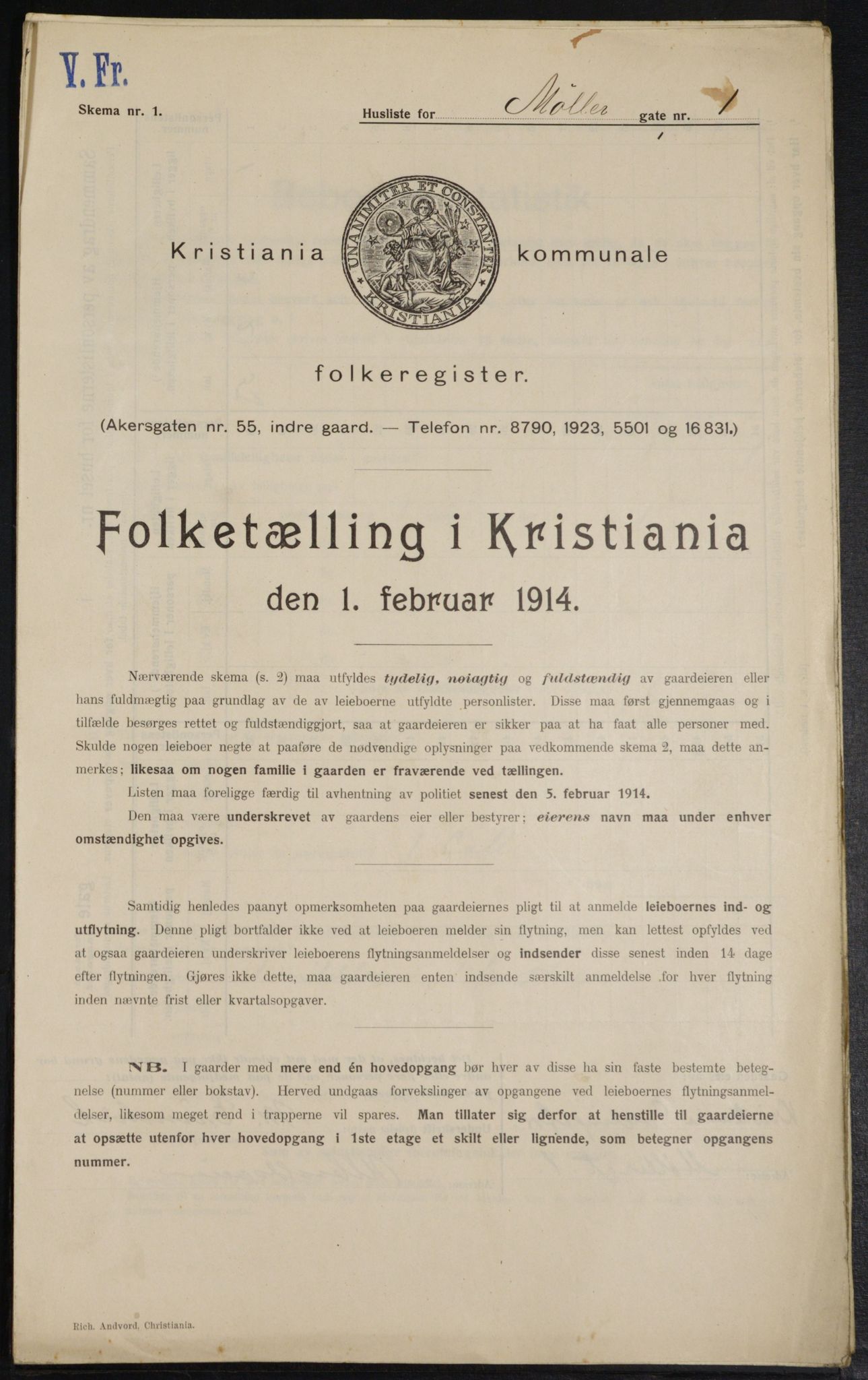 OBA, Municipal Census 1914 for Kristiania, 1914, p. 68394