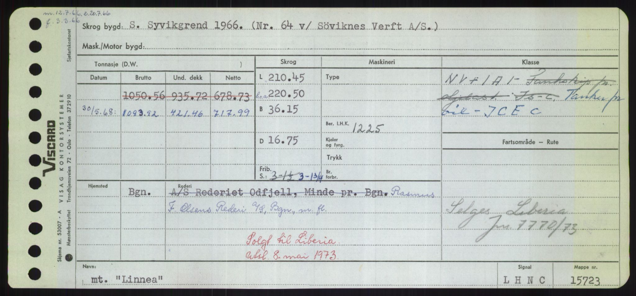 Sjøfartsdirektoratet med forløpere, Skipsmålingen, RA/S-1627/H/Hd/L0023: Fartøy, Lia-Løv, p. 177