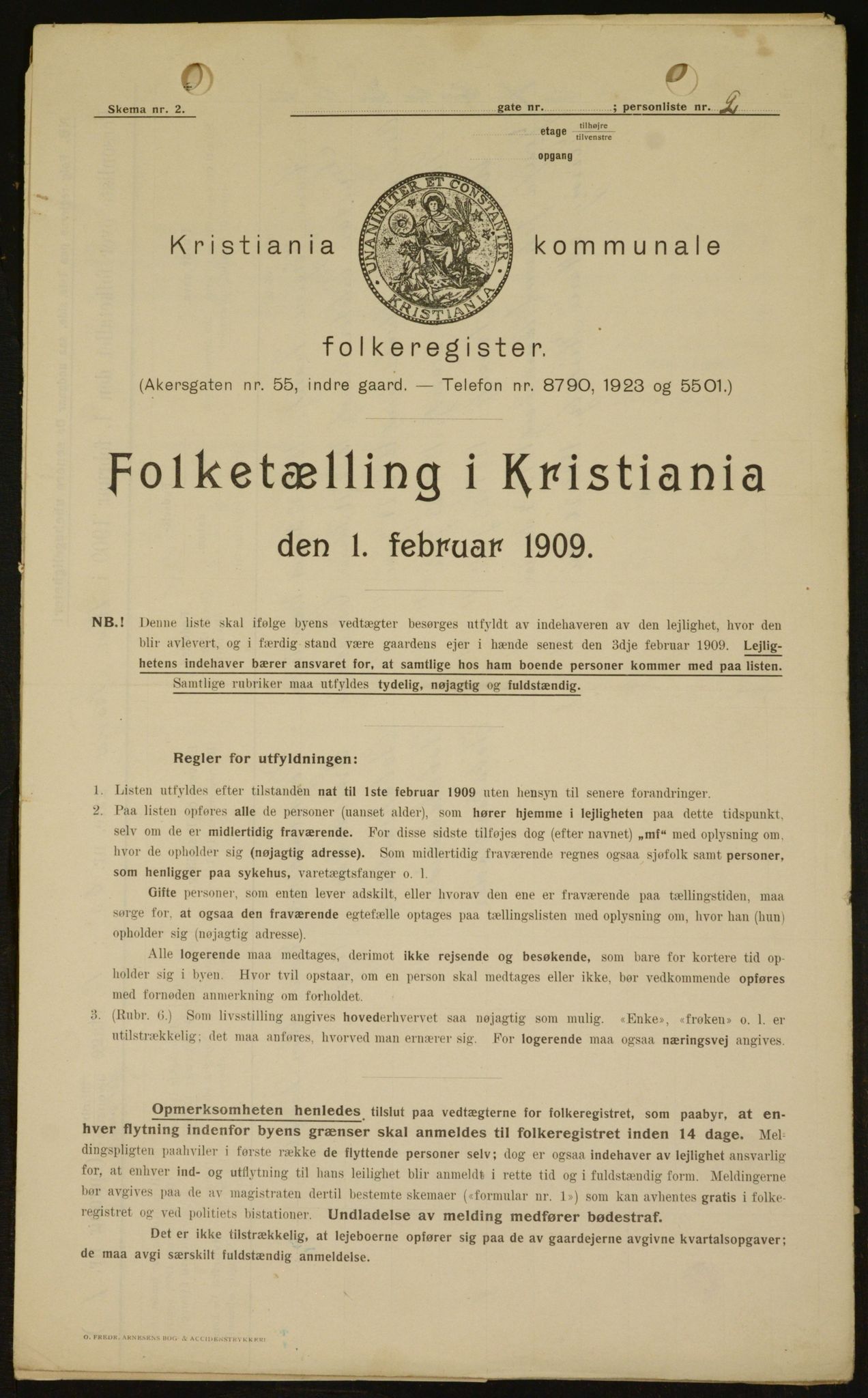 OBA, Municipal Census 1909 for Kristiania, 1909, p. 115554