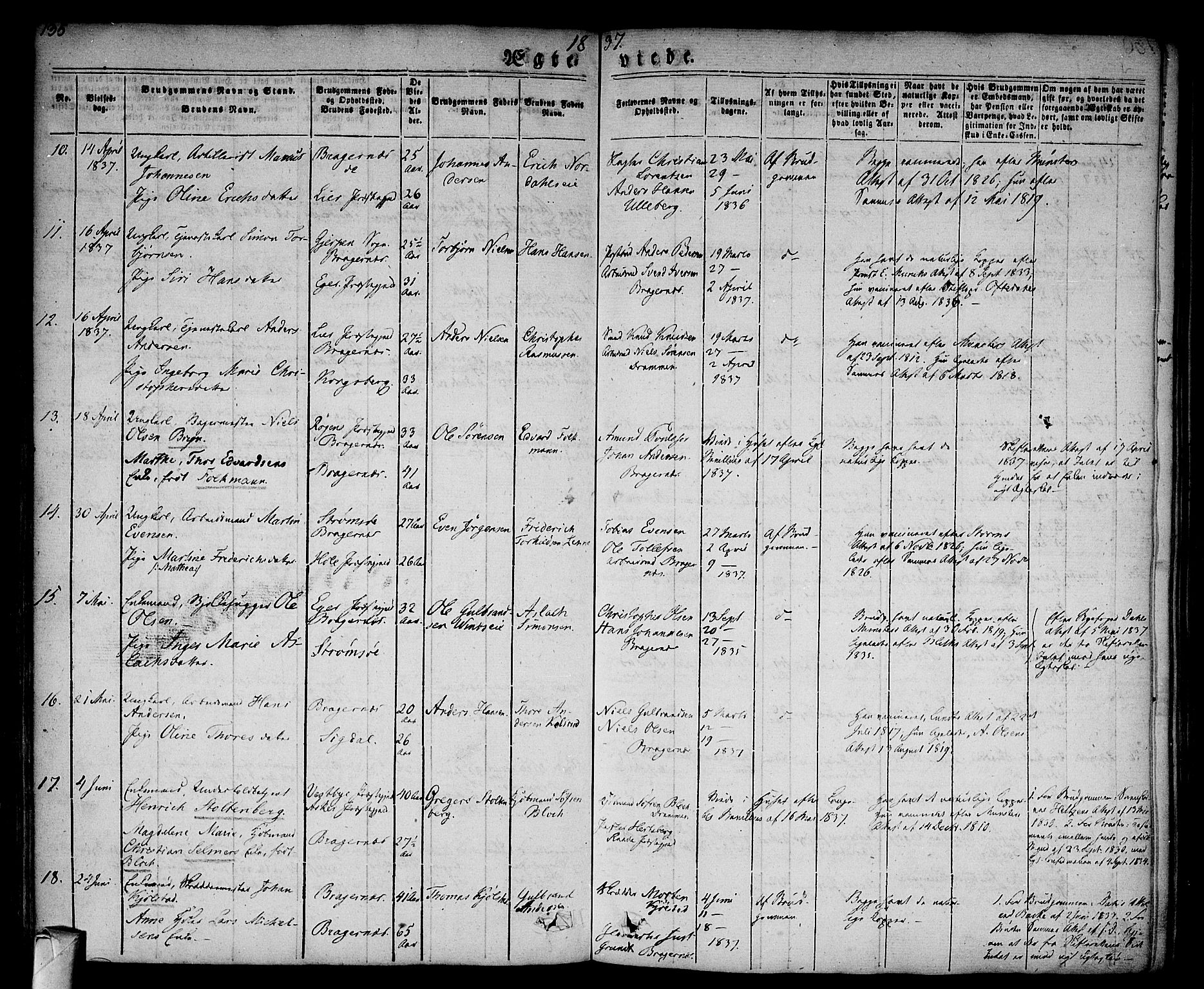 Bragernes kirkebøker, SAKO/A-6/F/Fc/L0001: Parish register (official) no. III 1, 1830-1853, p. 135