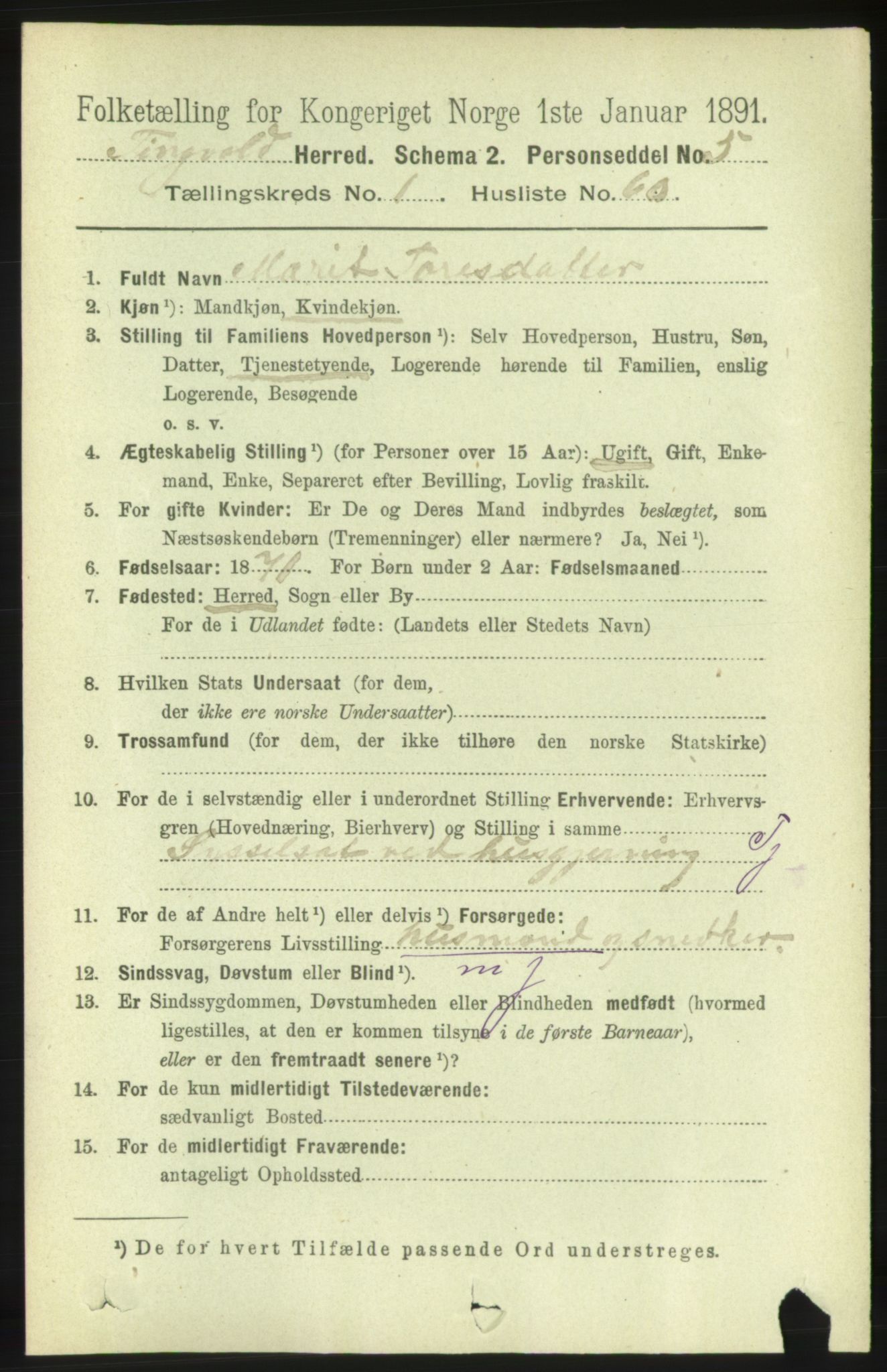 RA, 1891 census for 1560 Tingvoll, 1891, p. 515