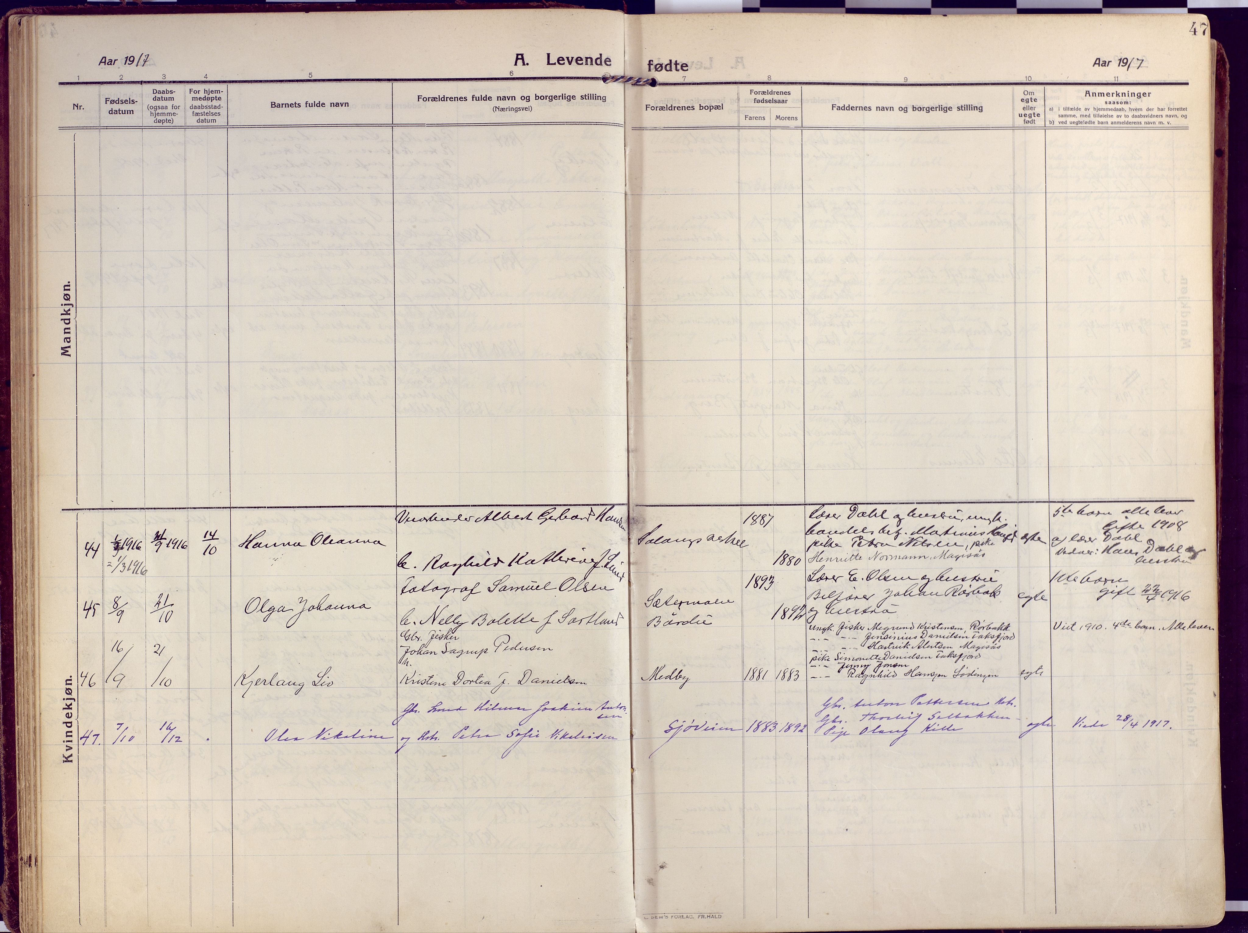 Salangen sokneprestembete, SATØ/S-1324/H/Ha/L0004kirke: Parish register (official) no. 4, 1912-1927, p. 47