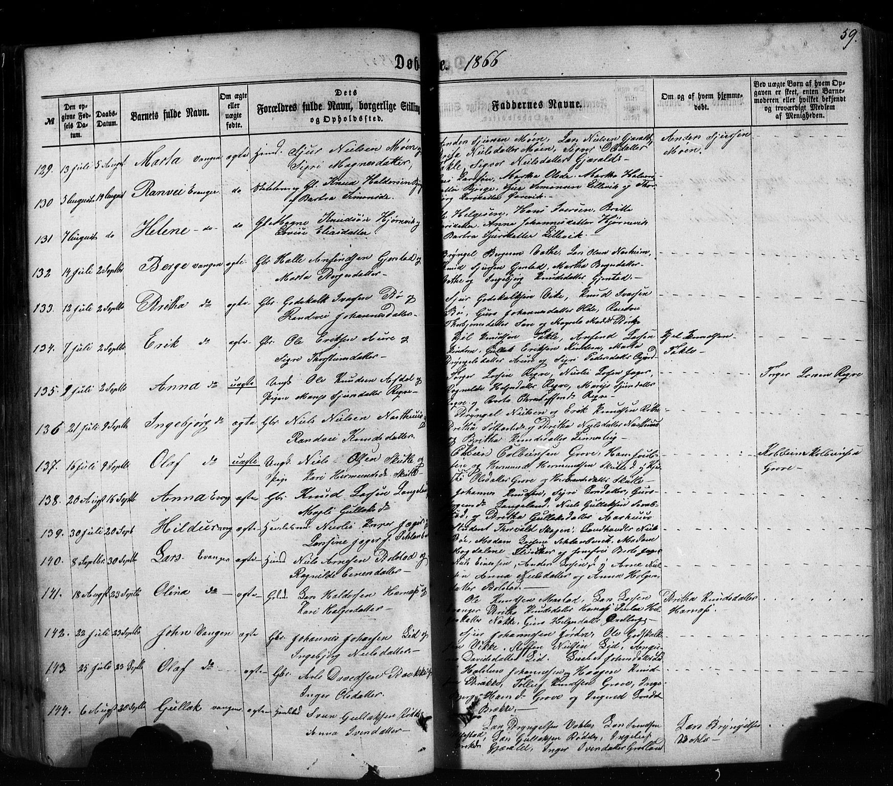 Voss sokneprestembete, AV/SAB-A-79001/H/Haa: Parish register (official) no. A 17, 1863-1886, p. 59