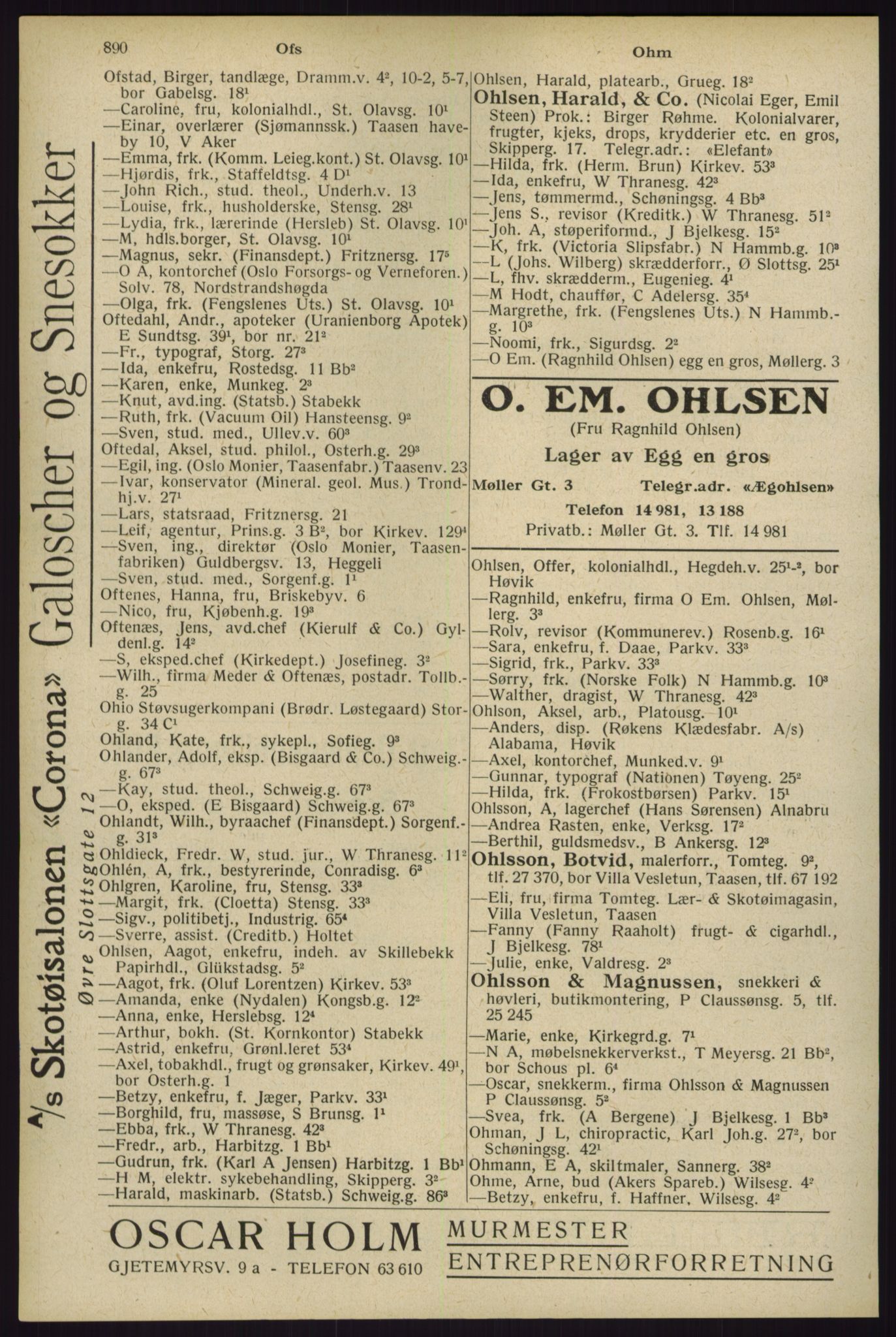Kristiania/Oslo adressebok, PUBL/-, 1929, p. 890