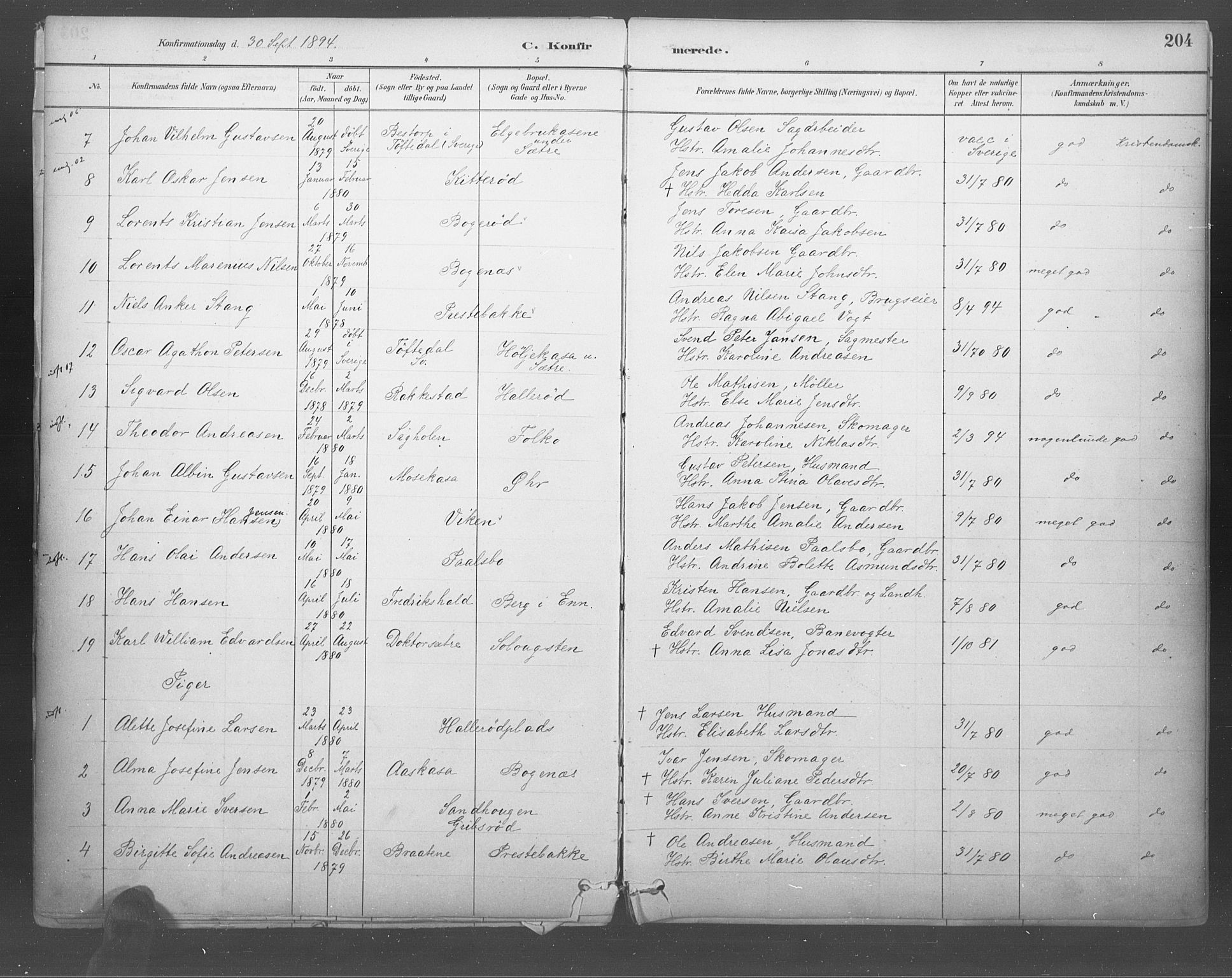 Idd prestekontor Kirkebøker, SAO/A-10911/F/Fb/L0002: Parish register (official) no. II 2, 1882-1923, p. 204