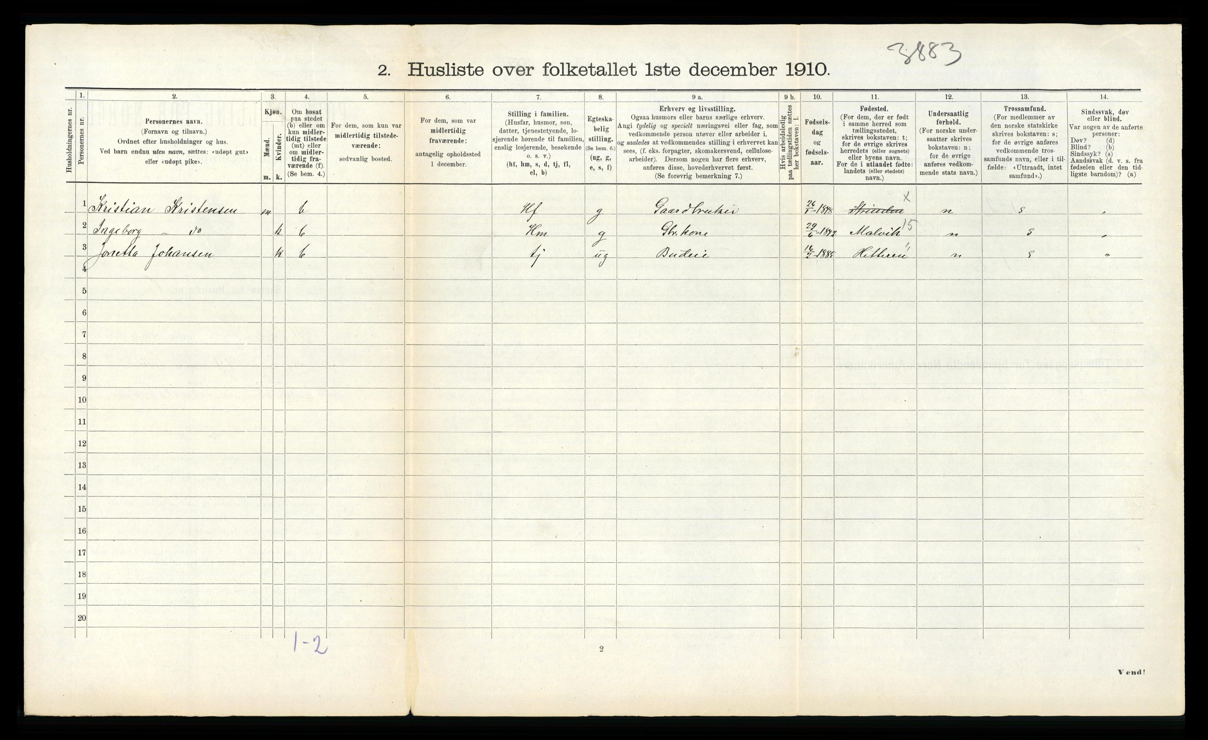 RA, 1910 census for Strinda, 1910, p. 749