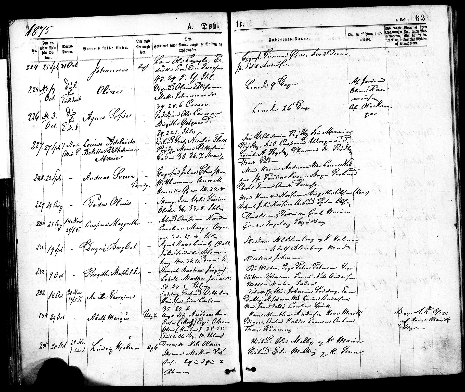 Ministerialprotokoller, klokkerbøker og fødselsregistre - Sør-Trøndelag, SAT/A-1456/602/L0118: Parish register (official) no. 602A16, 1873-1879, p. 62