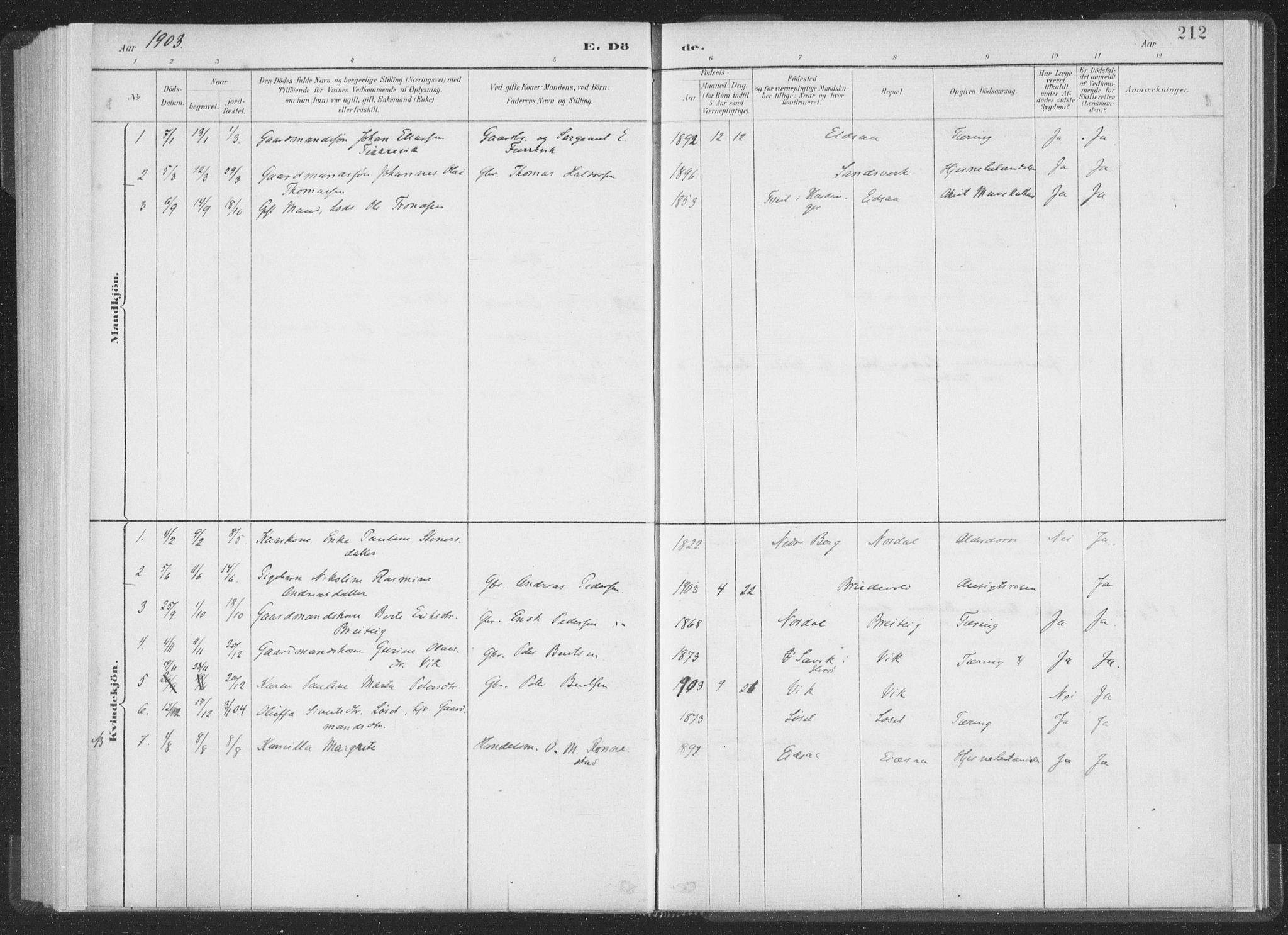 Ministerialprotokoller, klokkerbøker og fødselsregistre - Møre og Romsdal, SAT/A-1454/502/L0025: Parish register (official) no. 502A03, 1885-1909, p. 212